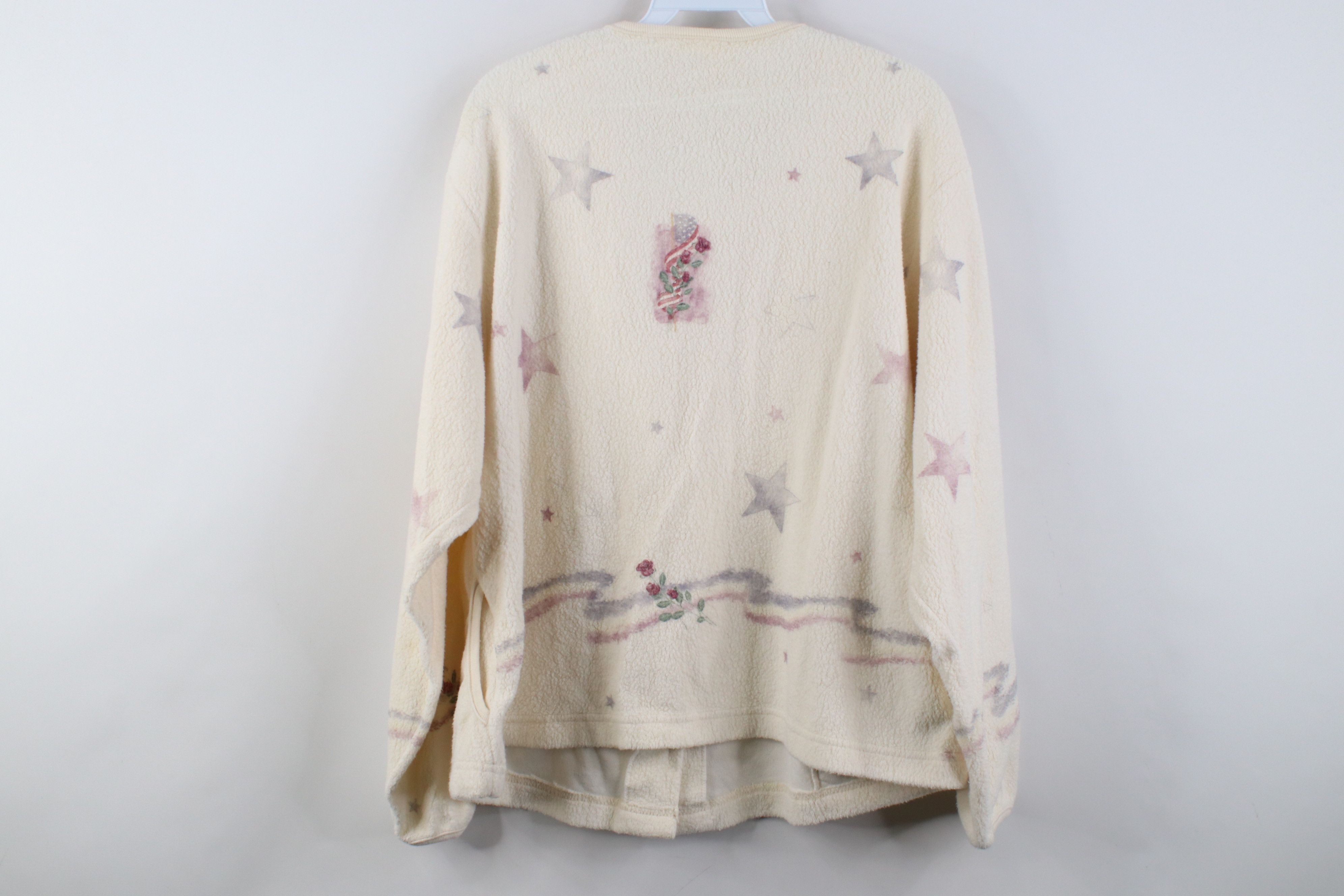 Vintage Vintage 90s Streetwear Over Print Fleece Cardigan Sweater Size XL / US 12-14 / IT 48-50 - 12 Thumbnail