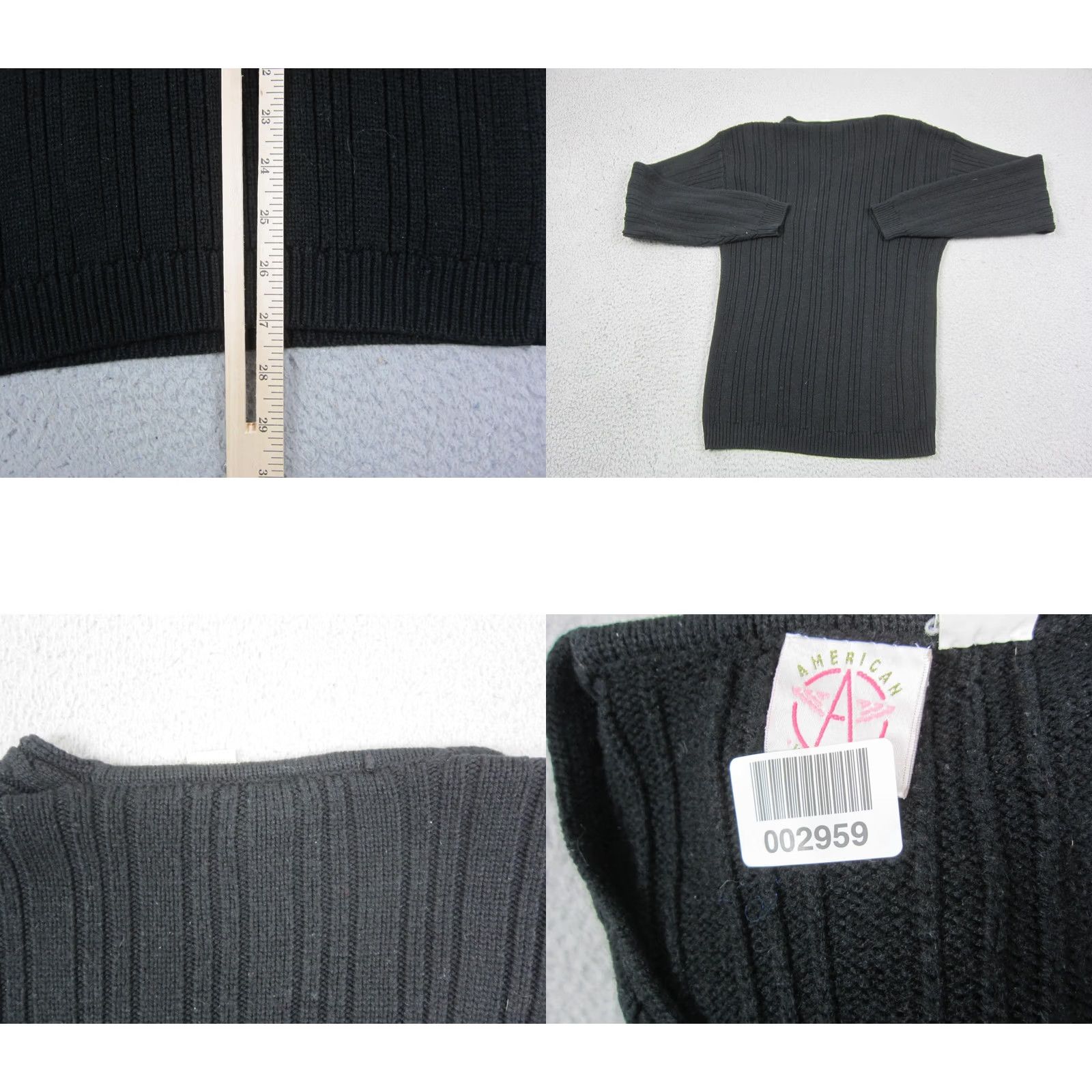 Vintage VINTAGE American Weekend Sweater Womens Medium Black Floral V-Neck Acrylic 90s Size M / US 6-8 / IT 42-44 - 8 Thumbnail