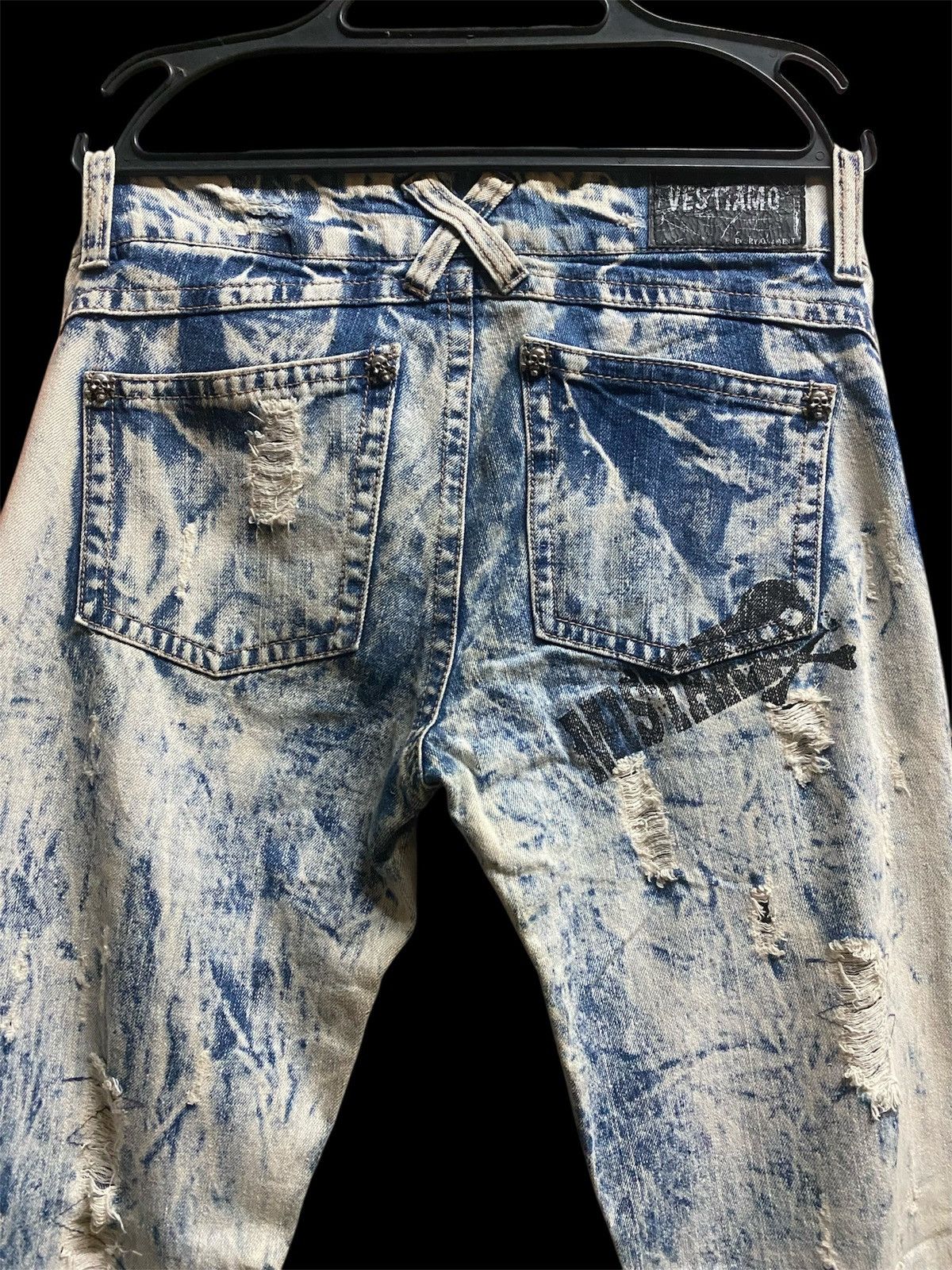 Japanese Brand Vestiamo Acid Wash Patchwork Distressed Jens Size US 30 / EU 46 - 4 Thumbnail