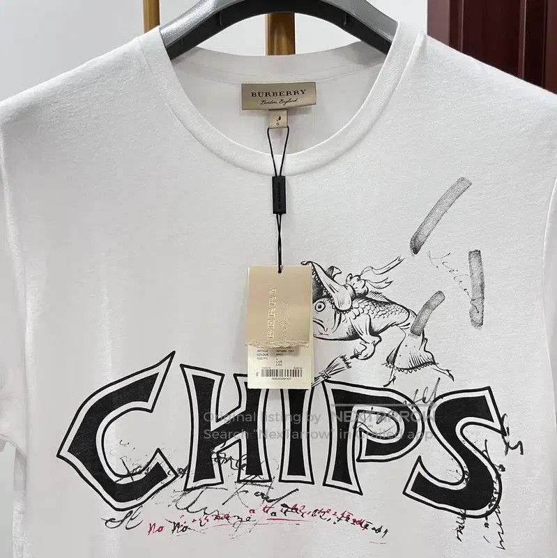 Burberry Burberry White Cotton Men's T. Size US L / EU 52-54 / 3 - 2 Thumbnail