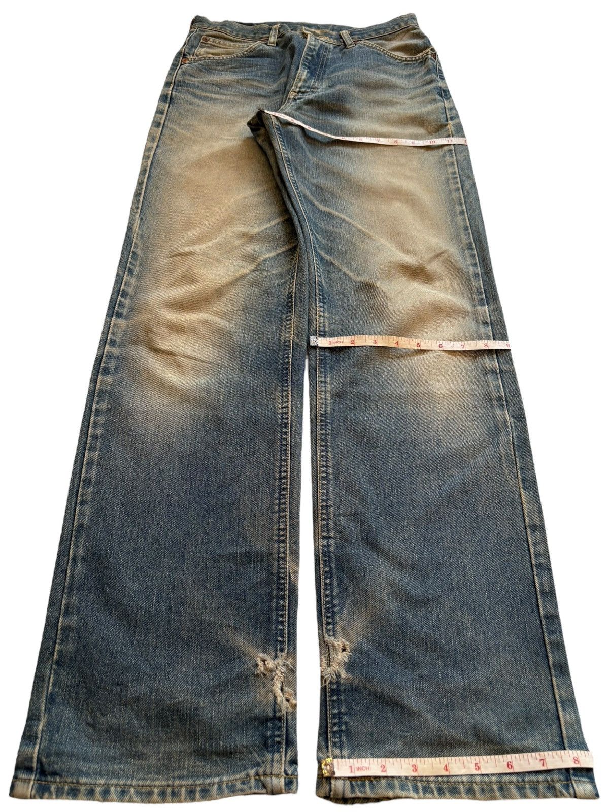 Japanese Brand × Lee Vintage Lee Rusty Mud Wash Distressed Loose Baggy Jeans Size US 29 - 15 Thumbnail