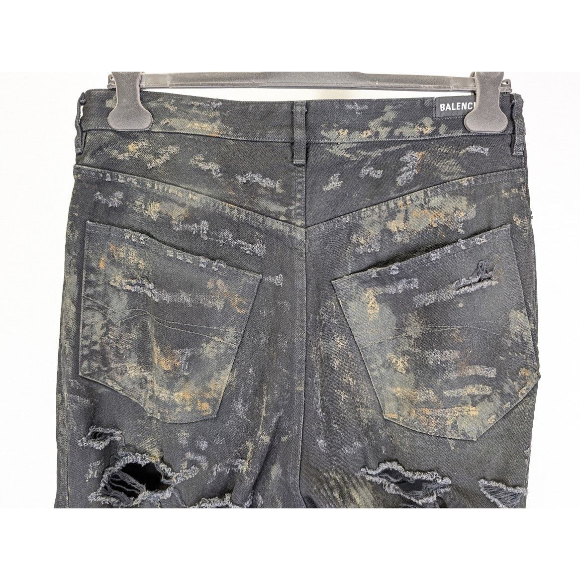 Balenciaga o1rshd1 Unisex Super Destroyed Baggy Pants 13 in Flat Black Size US 34 / EU 50 - 18 Thumbnail