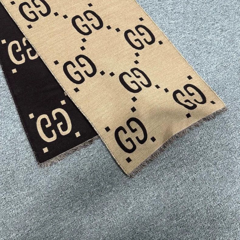Gucci Gucci Coffee color caramel color double-sided large logo sc Size ONE SIZE - 3 Thumbnail