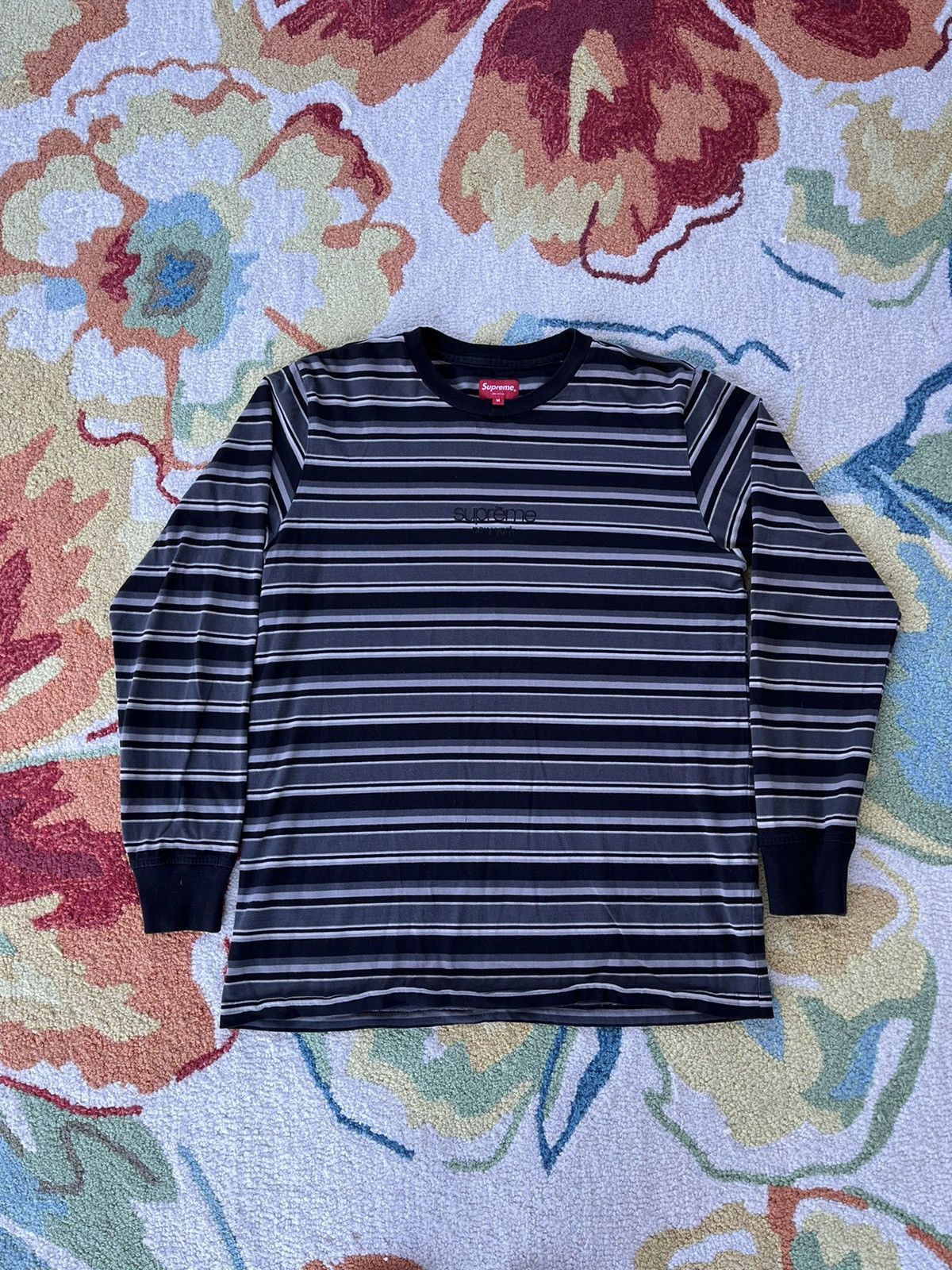 進化版 Stripe Supreme Stripe LOGO STRIPE L/S L/S TOP メンズ