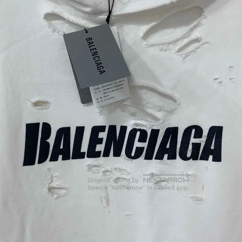 Balenciaga Balenciaga Double B Buckle Letter Logo Destroyed Hoodie Size US L / EU 52-54 / 3 - 4 Thumbnail