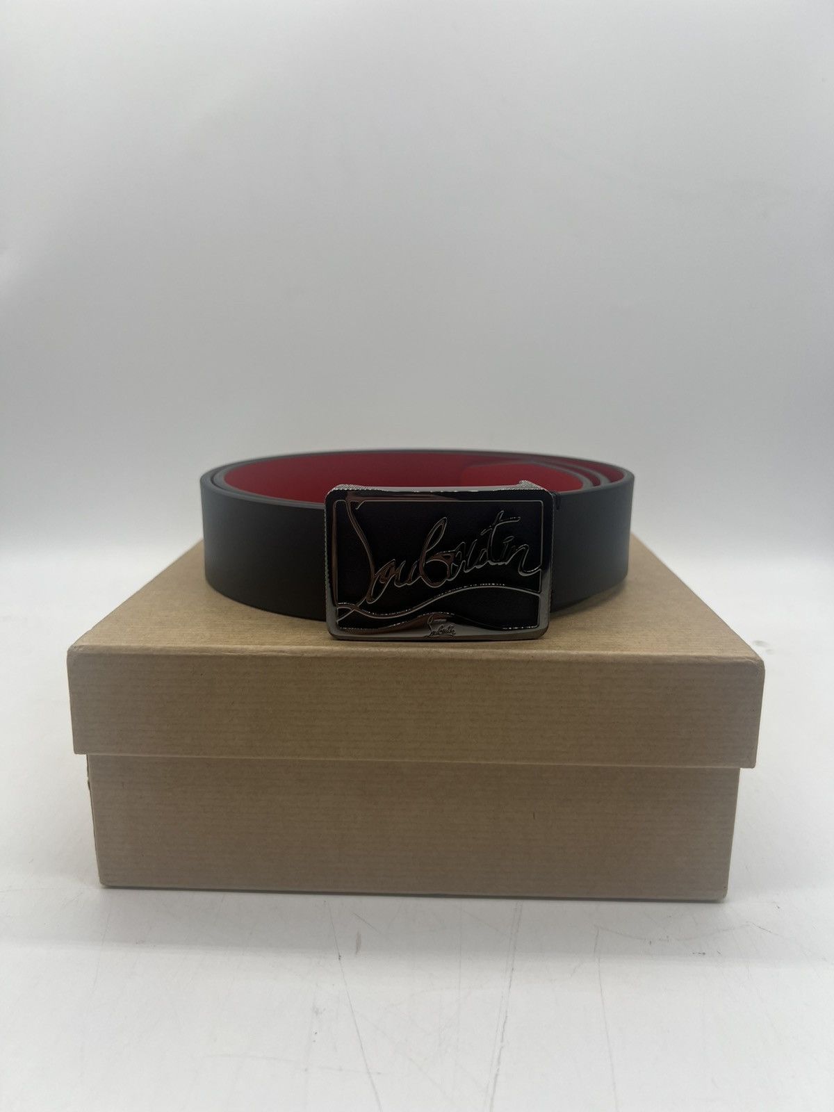 Christian Louboutin Christian Louboutin Ricky Calf Black Belt Size 95 RRP $600 Size ONE SIZE - 1 Thumbnail