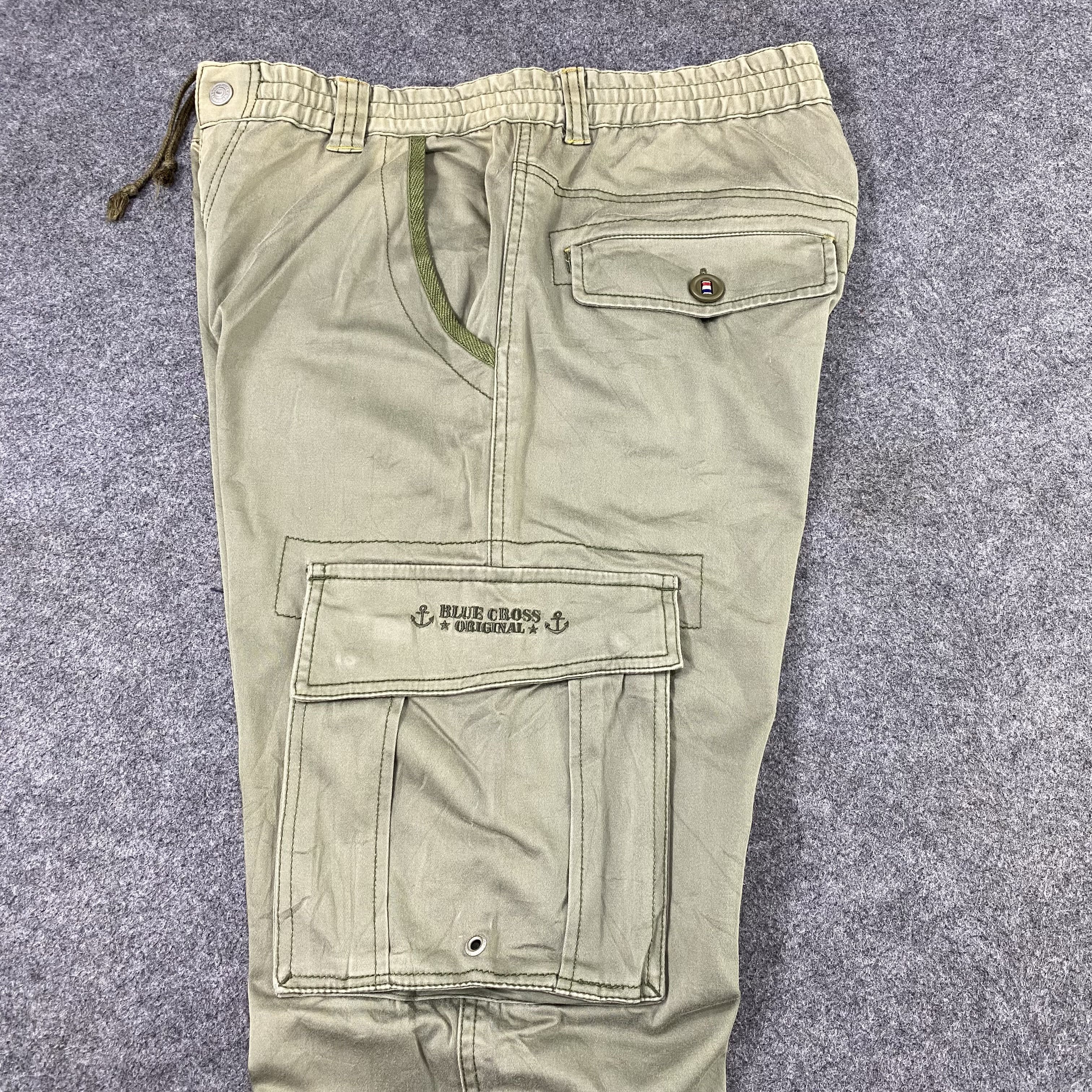 Japanese Brand × Vintage BLUE CROSS FADED GREEN CARGO PANTS -C026 Size US 32 / EU 48 - 6 Thumbnail