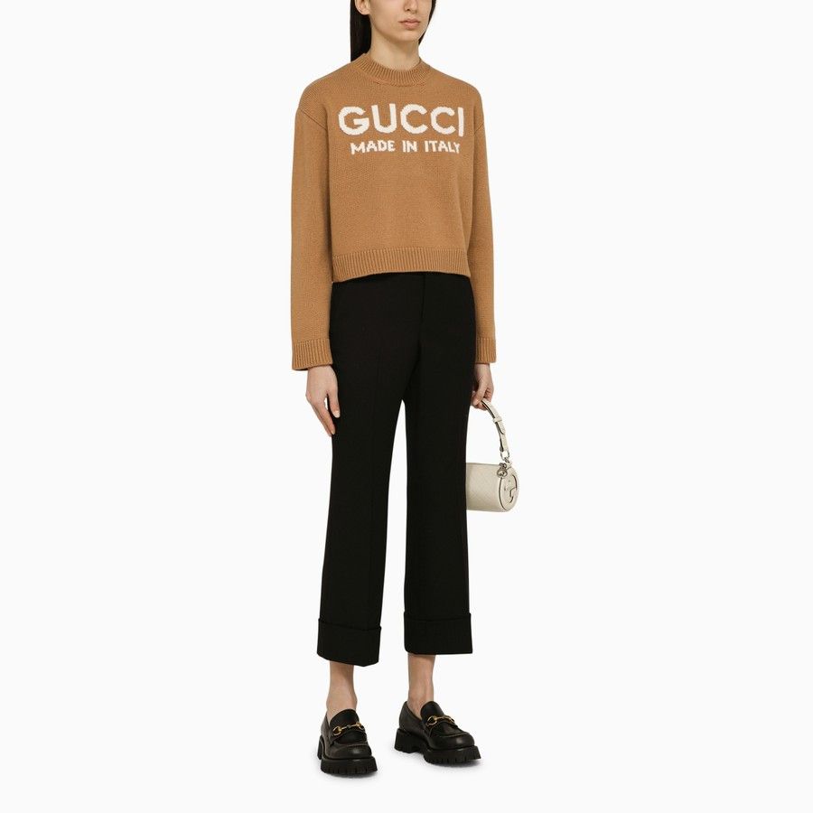 Gucci o1d2blof0824 Wool Cropped Trousers in Black Size 27" / US 4 / IT 40 - 2 Thumbnail