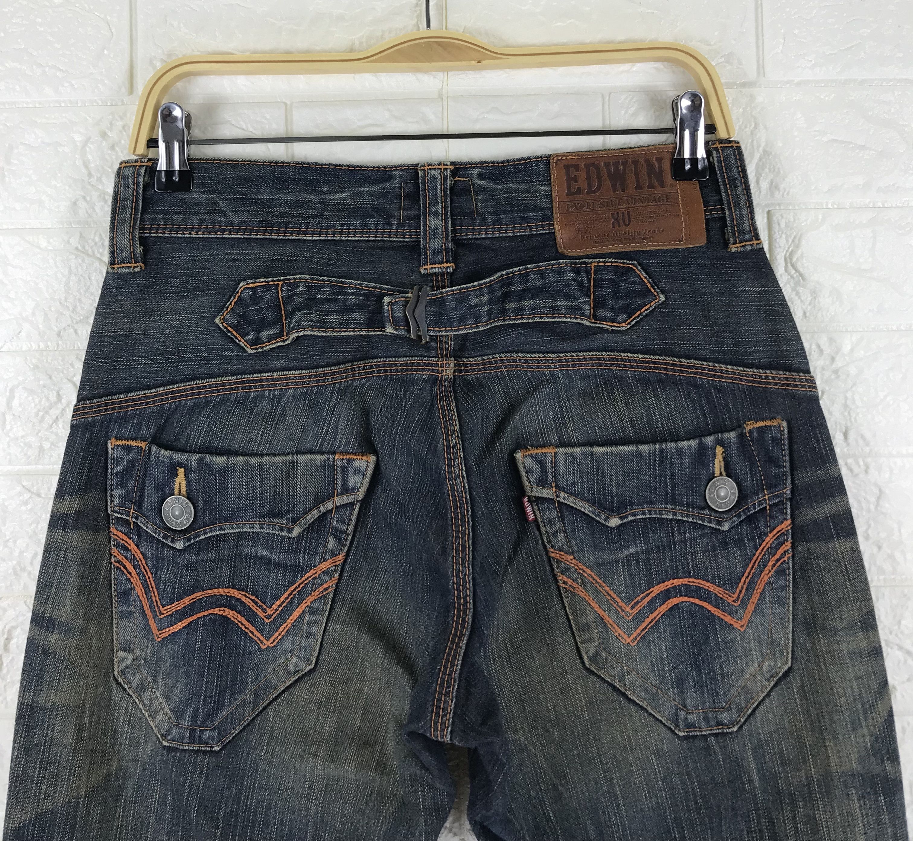 Edwin Vintage Edwin XV Buckle Back Rusty Washed Flare Jeans Size 28" / US 6 / IT 42 - 6 Thumbnail