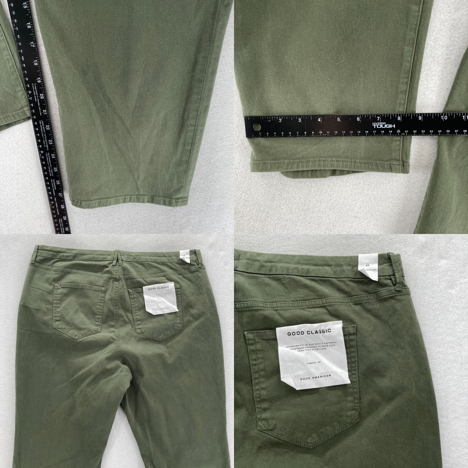 Good American Good American Good Classic Pants Women's Plus 24 Green Stretch High Rise Casual Size 42" / US 20 - 8 Thumbnail