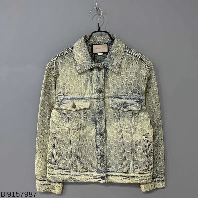 Gucci Gucci Washed denim full-print denim jacket Size S / US 4 / IT 40 - 1 Thumbnail