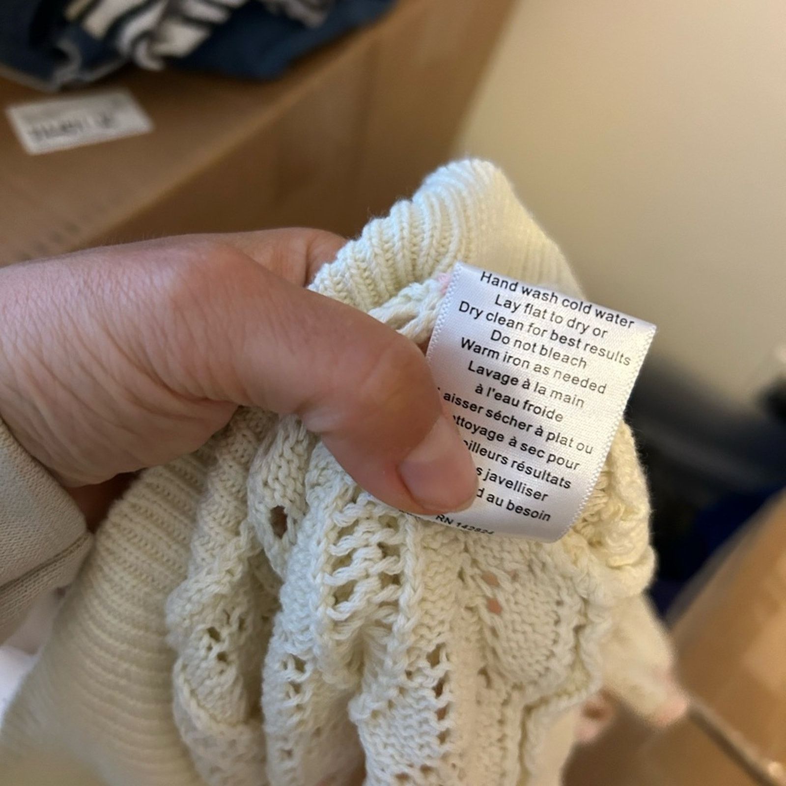 Other Callahan Knitwear Cream Baby Pink Crochet Knit Sweater Vest Size S / US 4 / IT 40 - 4 Thumbnail