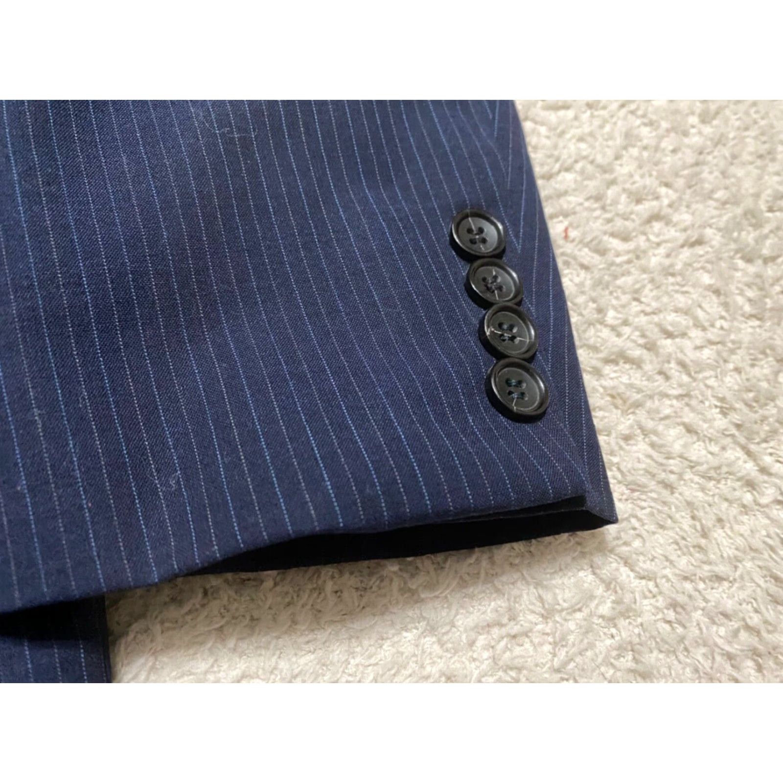 Brooks Brothers Brooks Brothers Blazer Mens 41 Blue Striped Fitzgerald Single-Breasted Wool Blend 4-Button Jacket Union Controls Mens Size 42R - 4 Thumbnail