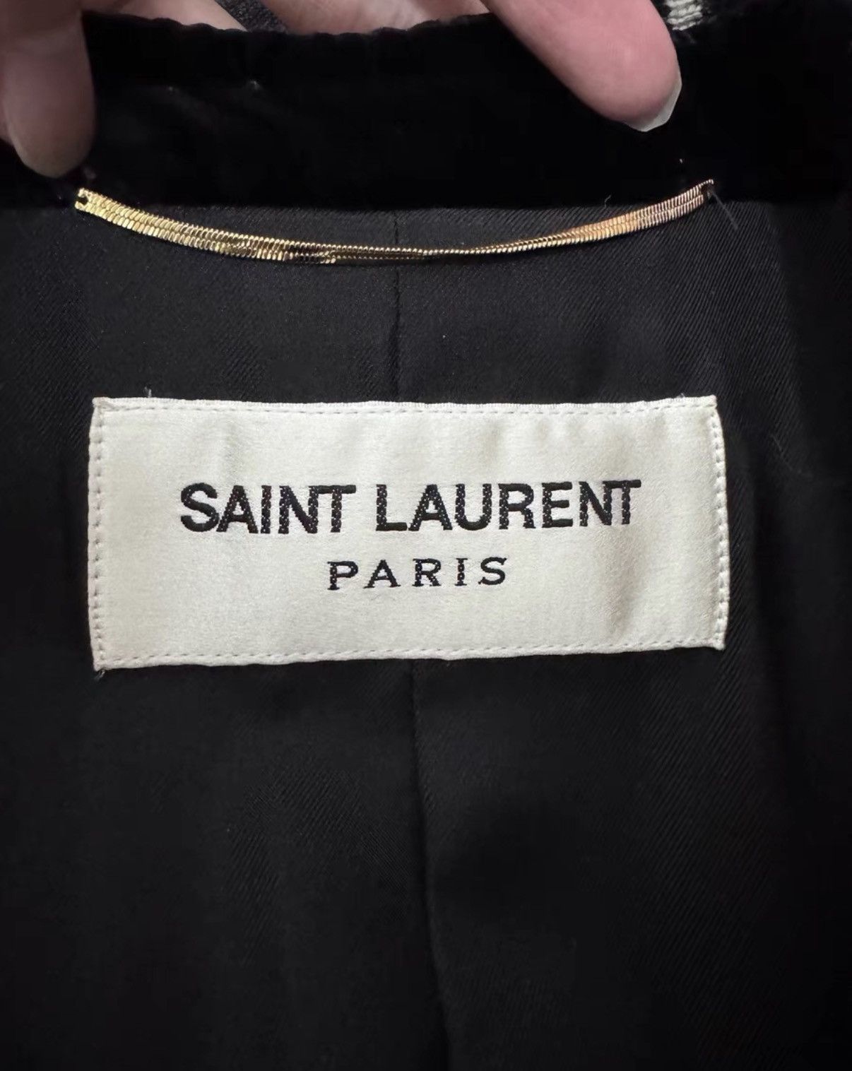 Saint Laurent Paris SLP 15FW Notch Lapel Wool Black Velvet Blazer / Coat Size US XL / EU 56 / 4 - 5 Thumbnail