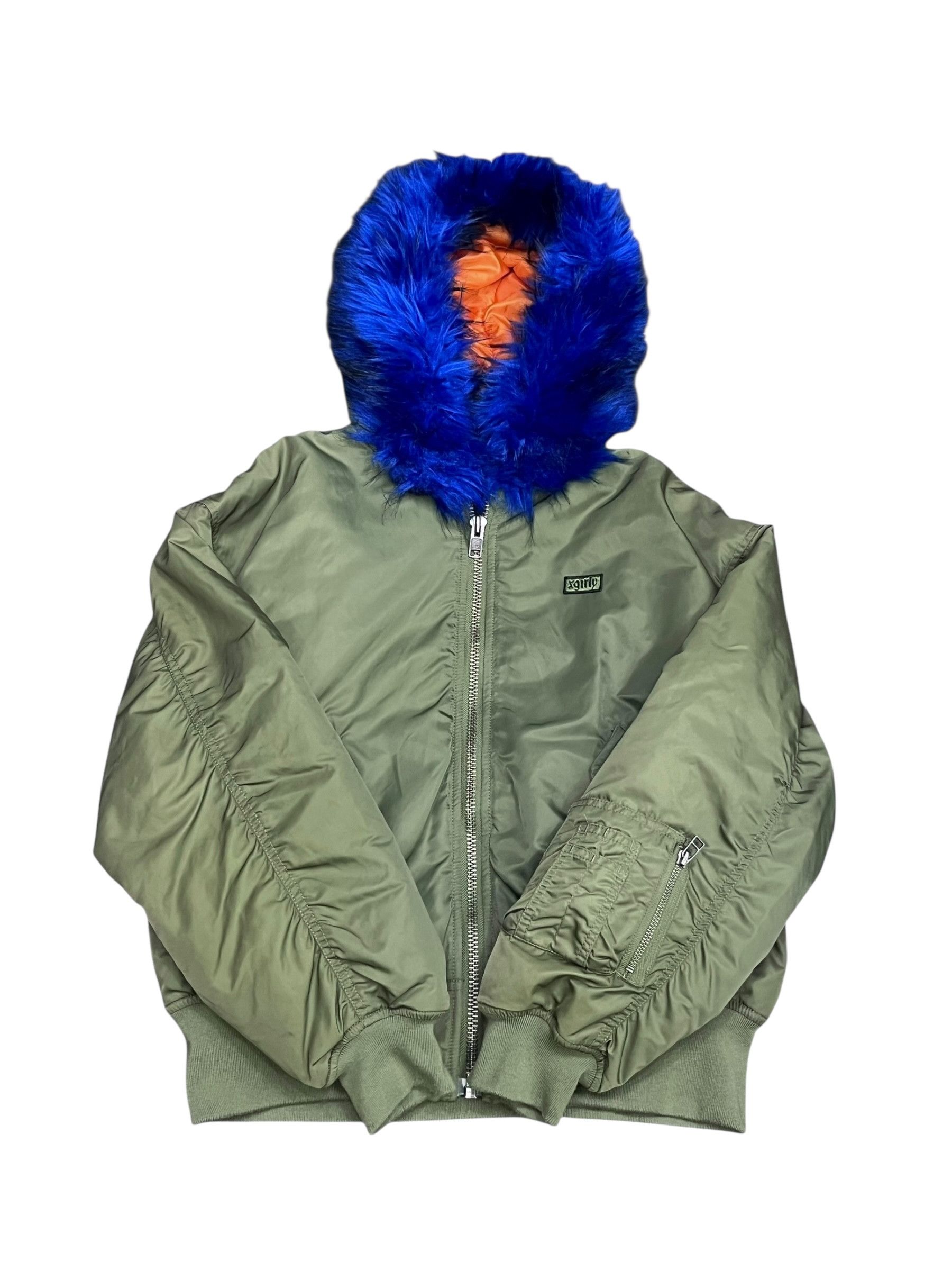 X-Girl 🔥GORGEOUS X-GIRL Ice Blue Fur MA-1 Bomber Jacket Vintage Size M / US 6-8 / IT 42-44 - 4 Thumbnail