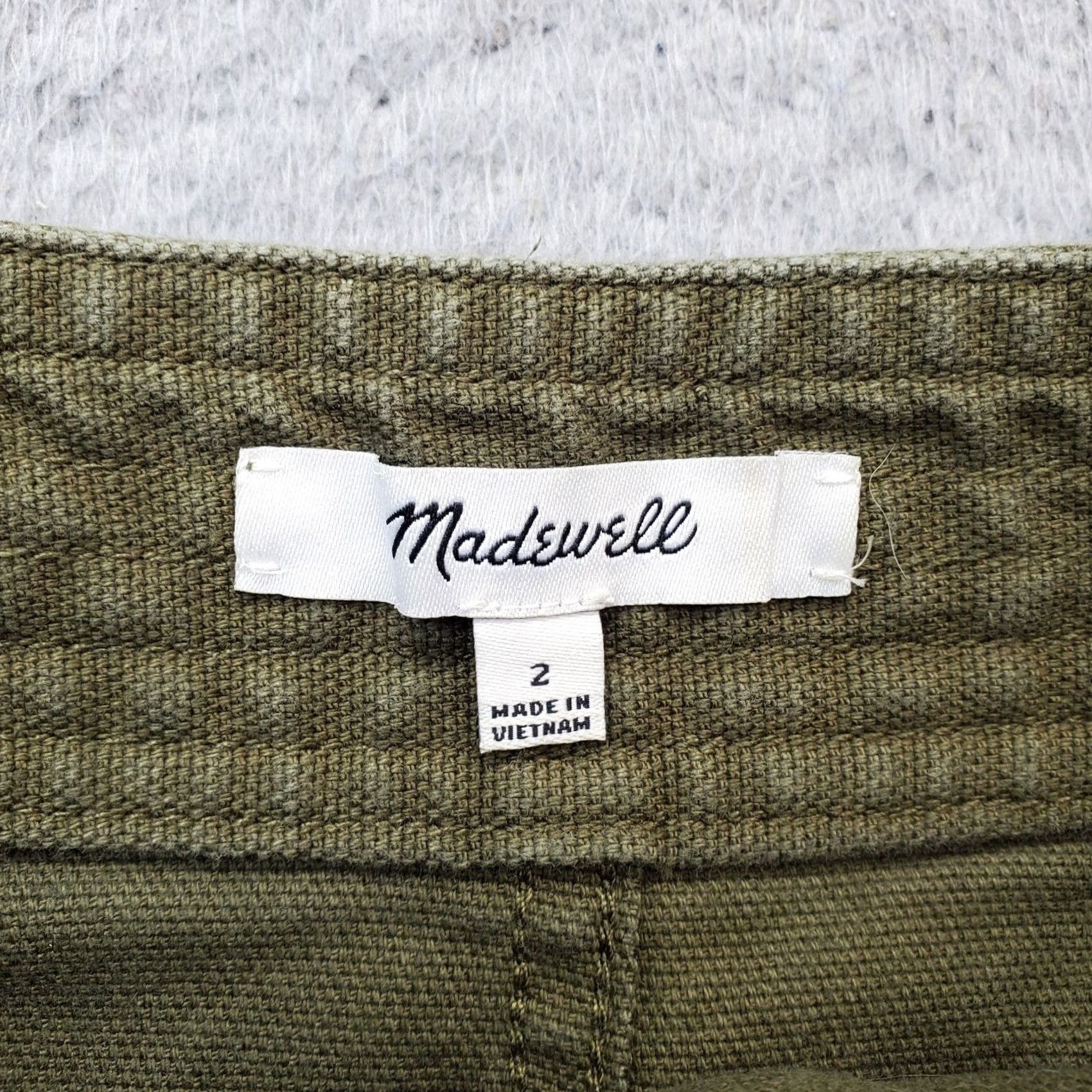 Madewell Madewell Womens Size 2 Green Canvas A-Line Skirt Frayed Hem Patch Pocket Snap Front Short 2 Size 26" / US 2 / IT 38 - 5 Thumbnail