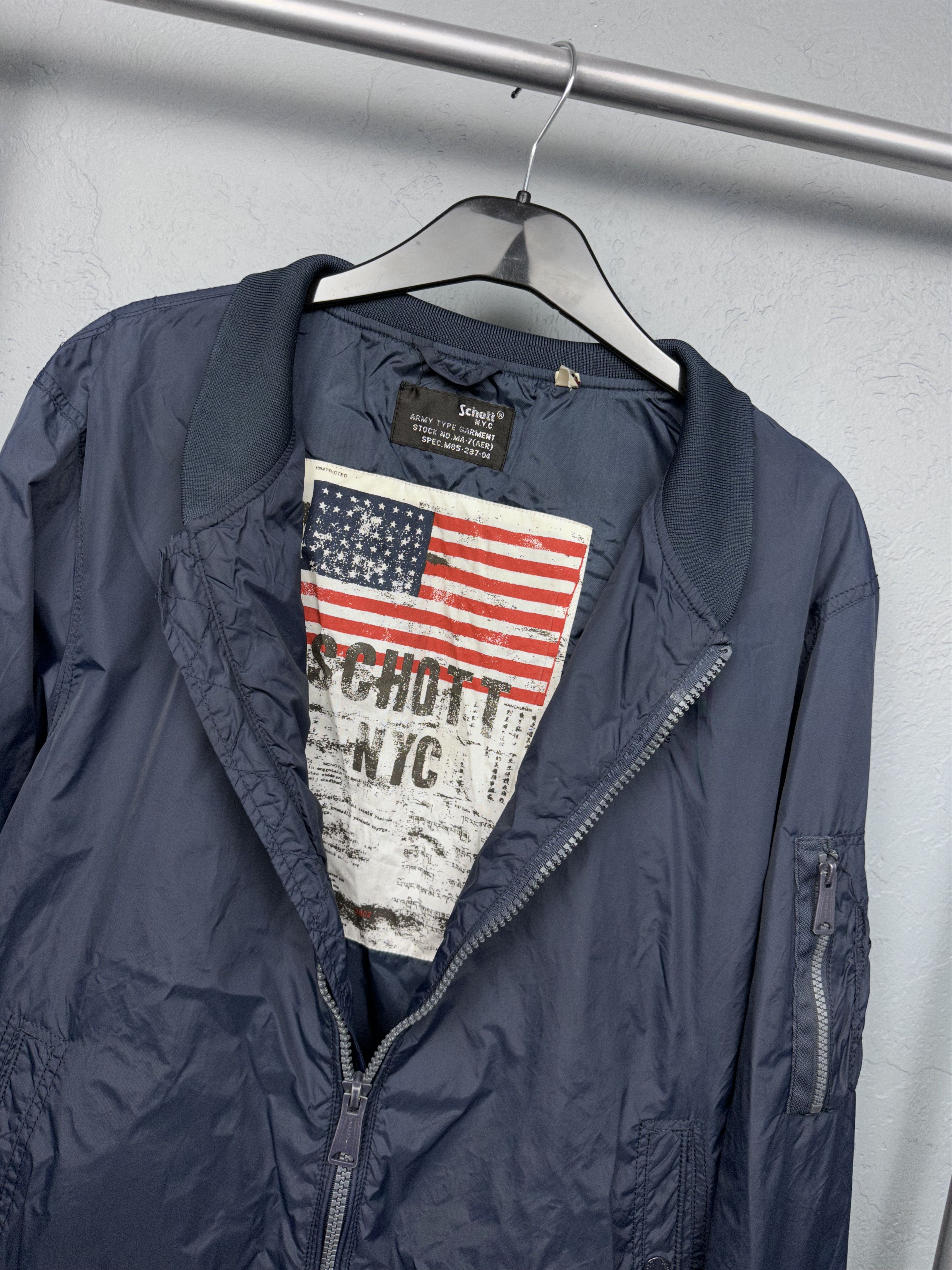 Schott Schott NYC Vintage Mens Nylon Bomber Jacket Size US XXL / EU 58 / 5 - 2 Thumbnail