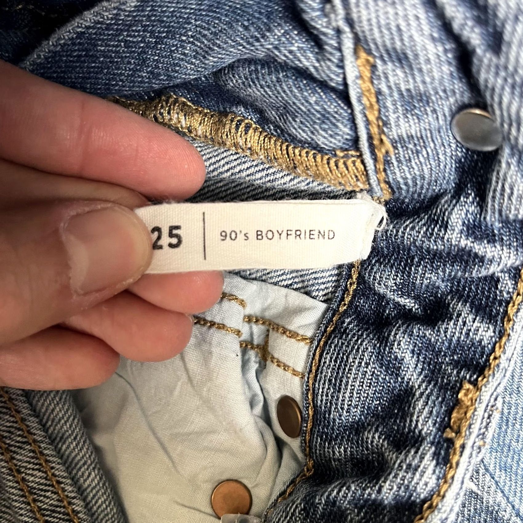 Pacsun PacSun 90s Boyfriend Patchwork Jeans Juniors 25 Blue Medium Wash Relaxed Denim Jeans Size 42" / US 20 - 5 Thumbnail