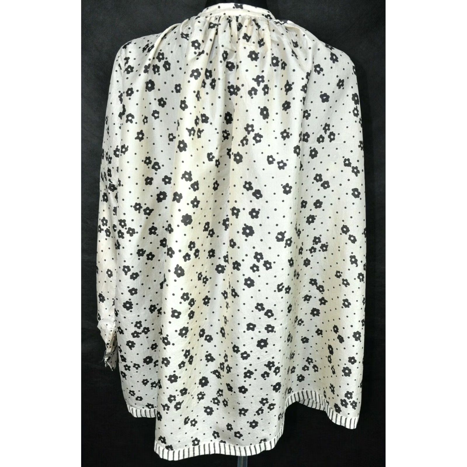 Roper PERO 100% SILK Blouse Flower Women's Size 38 Multicolor Floral Round Neck Long Sleeve Modern Blouse Womens Size XS / US 0-2 / IT 36-38 - 5 Thumbnail