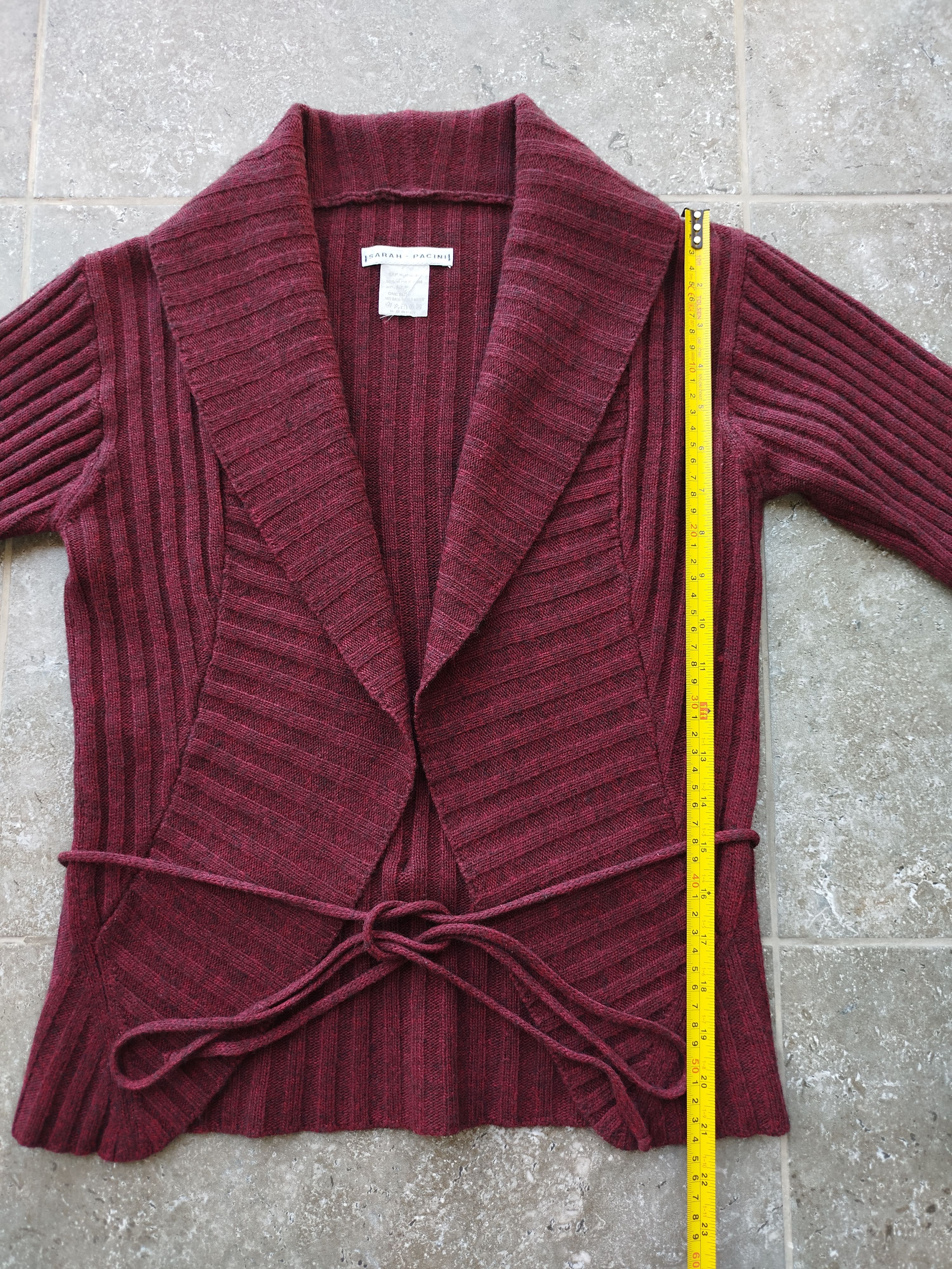 Sarah Pacini Cardigan Wrap Belted Knit Wool Blend One Size Size ONE SIZE - 10 Thumbnail