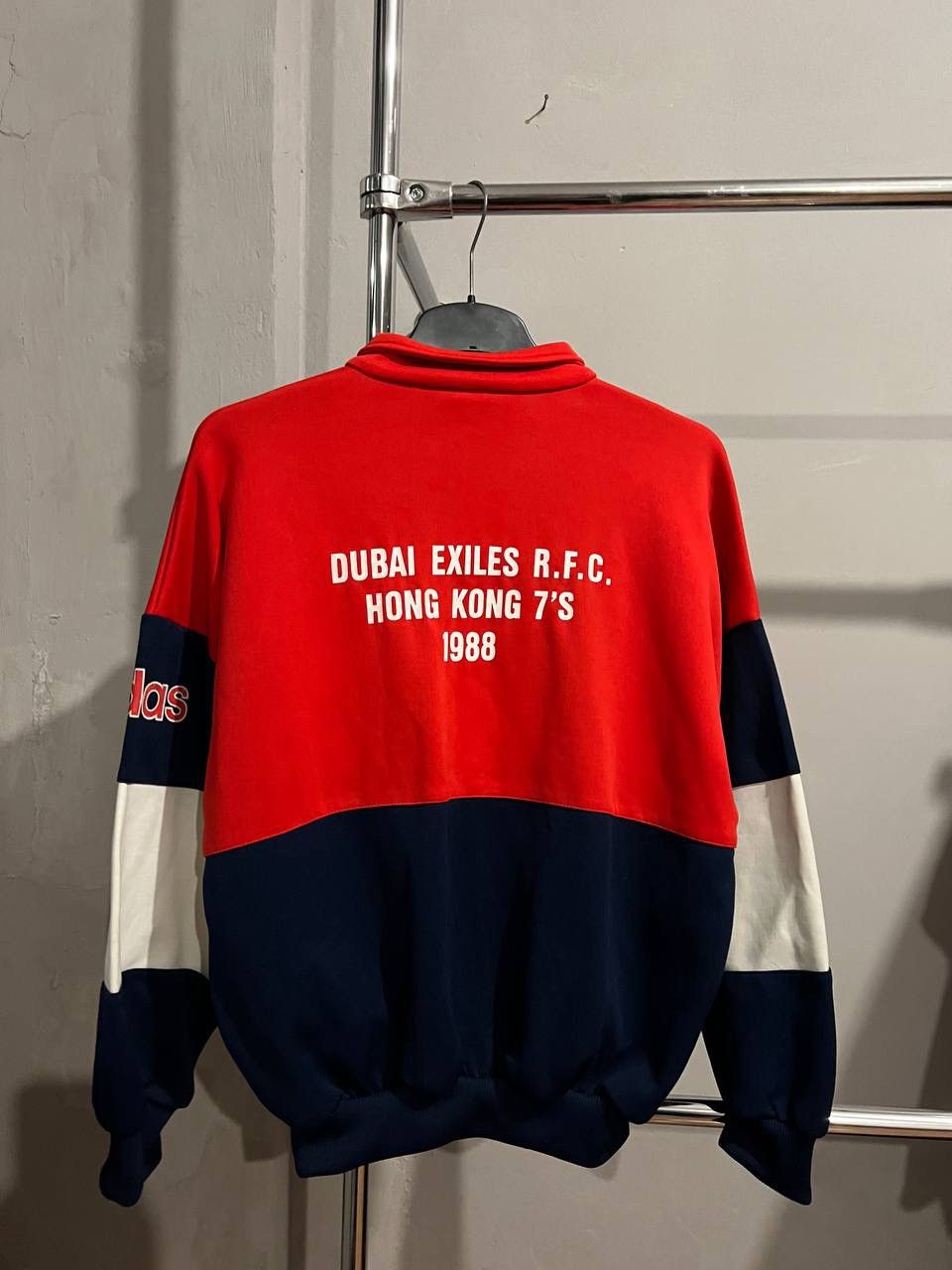 Adidas 1988 DUBAI EXILES RFC HONG KONG SEVENS RUGBY TRACK JACKET L Size US L / EU 52-54 / 3 - 12 Thumbnail