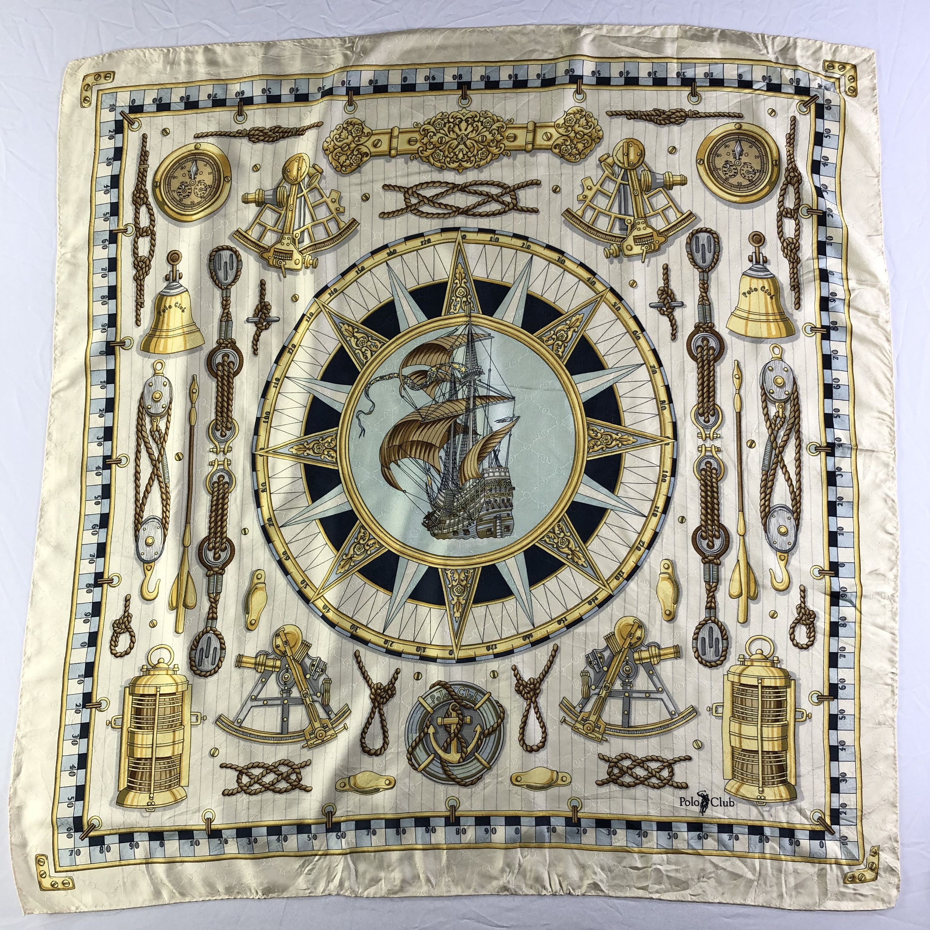 Vintage Vintage Polo Club Silk Scarf Size ONE SIZE - 2 Thumbnail
