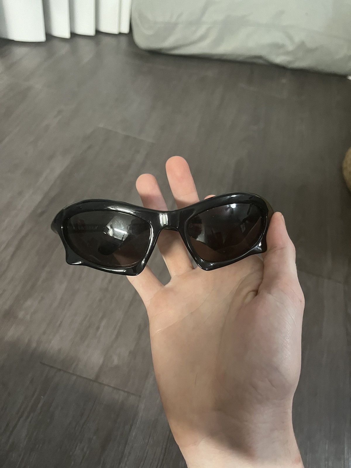 image of Balenciaga Bat Glasses in Black, Men's
