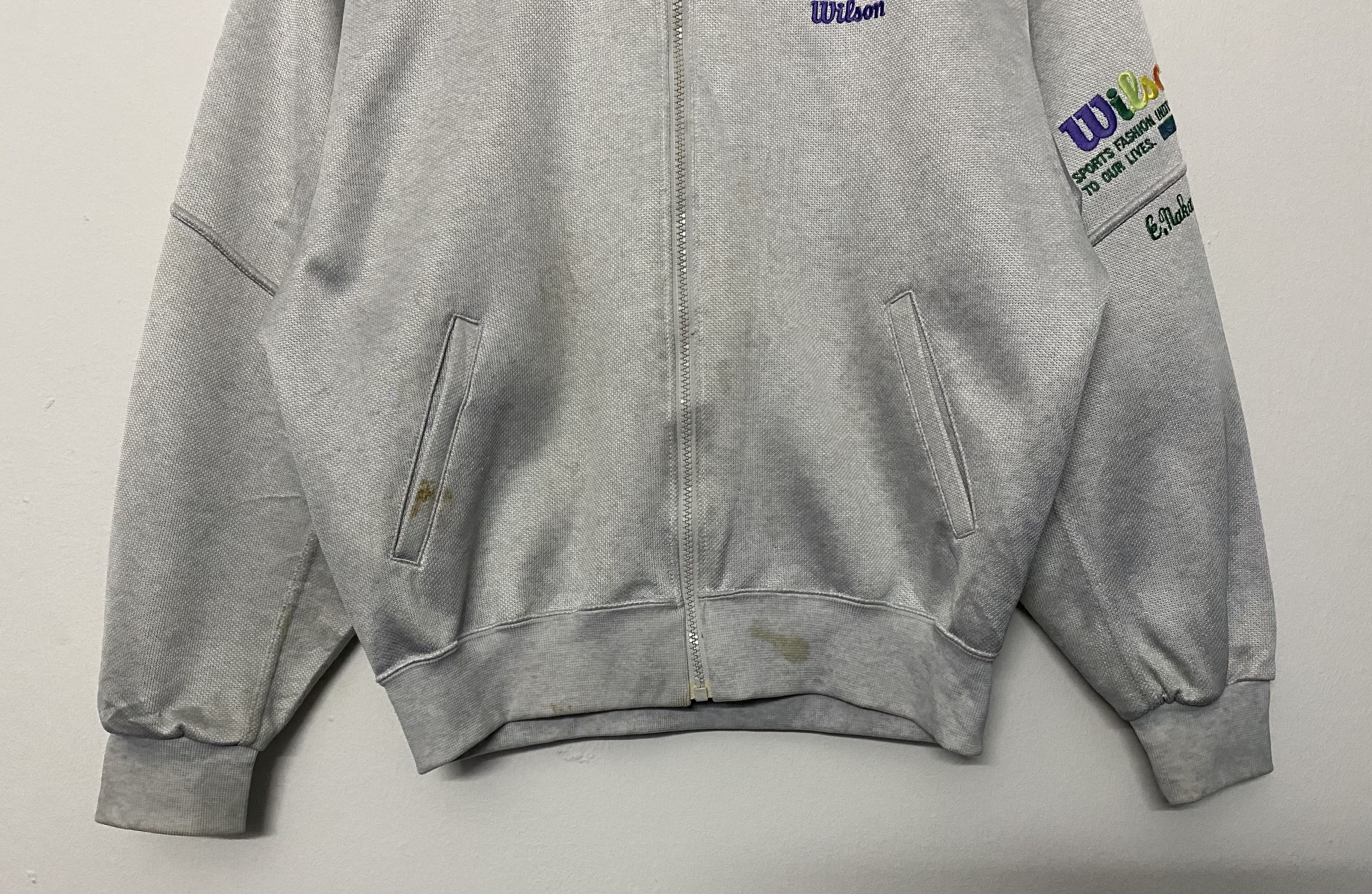 Wilson Vtg 90s Wilson Track Jacket Full Zip Gray Boxy Fit Size US S / EU 44-46 / 1 - 4 Thumbnail