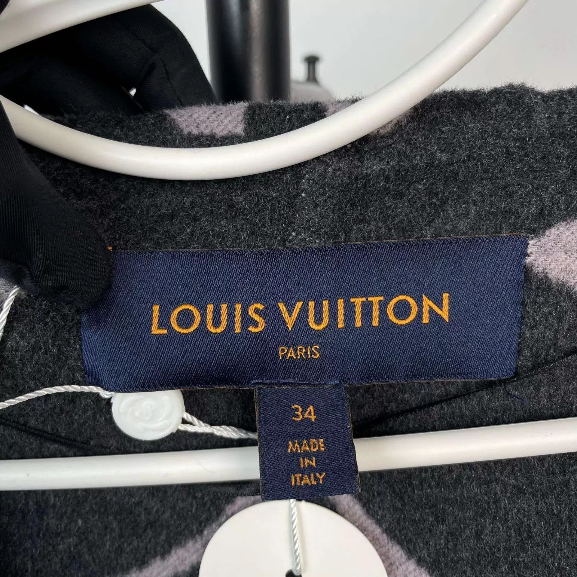 Louis Vuitton LV Monogram Wool Coat 34 Dark Gray Size XS / US 0-2 / IT 36-38 - 3 Thumbnail