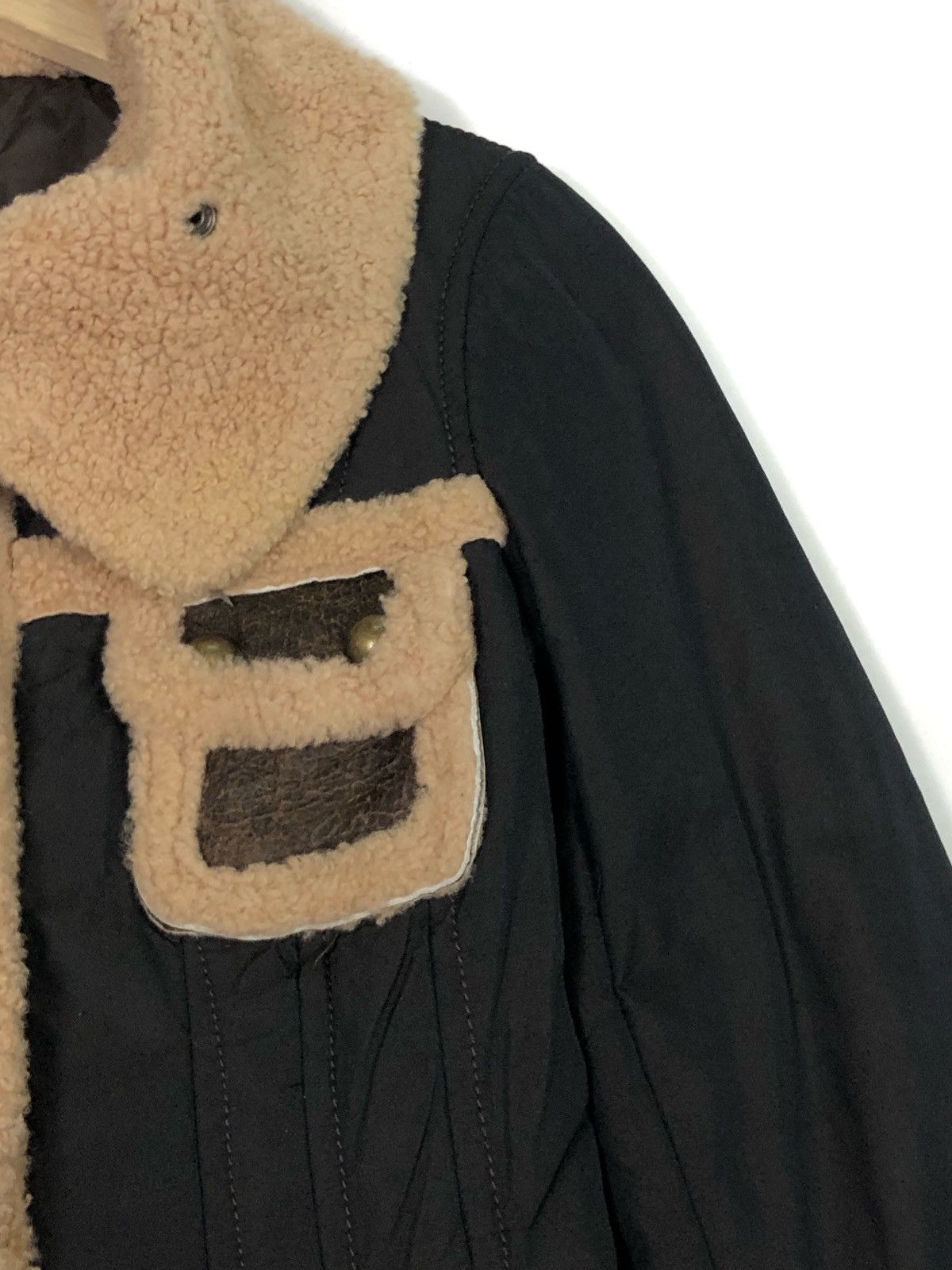 Blackstock & Weber MADE IN ITALY WEBER PATCHWORK SHEEPSKIN SHEARLING JACKET Size XXS / US 00 / IT 34 - 9 Thumbnail
