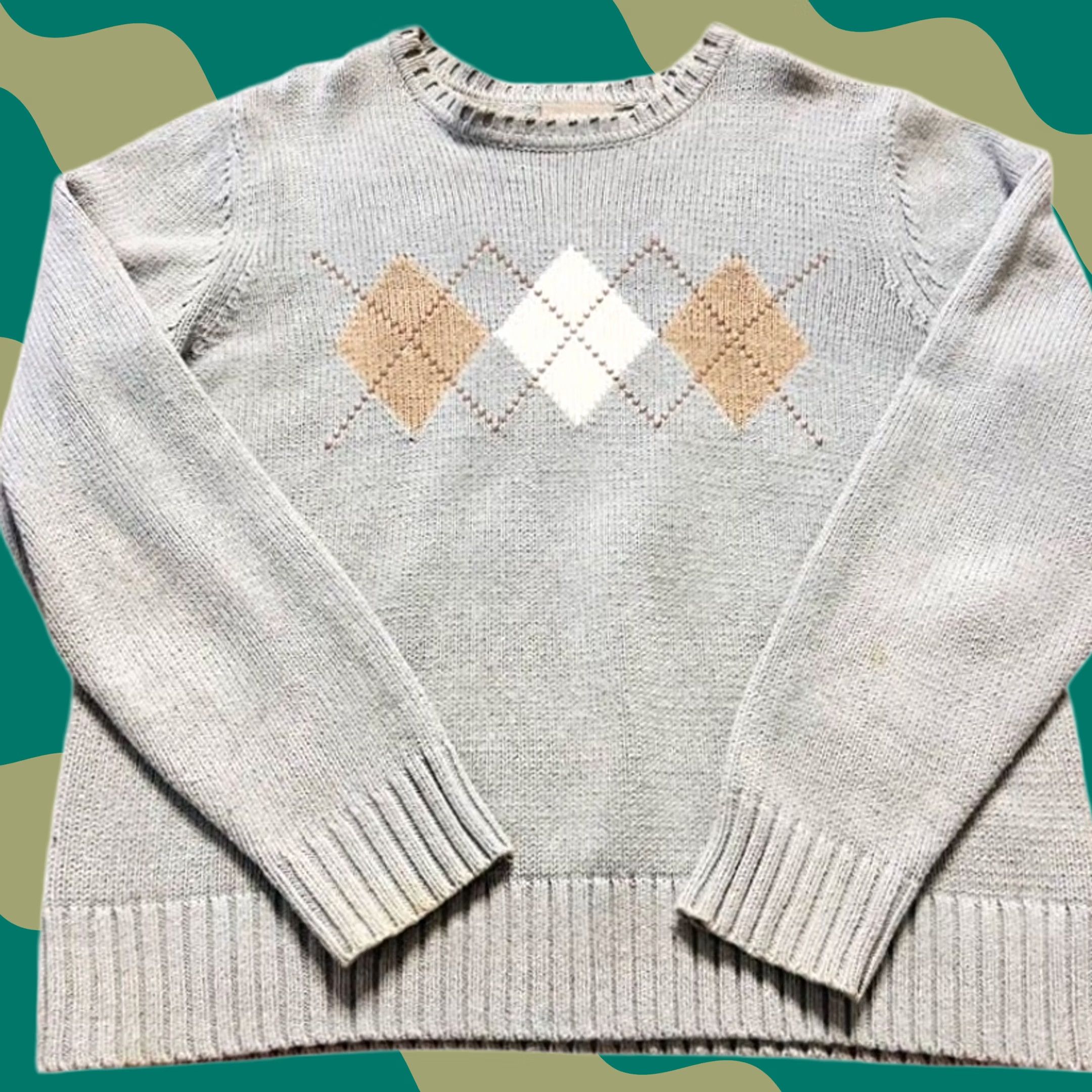 Croft & Barrow VINTAGE Croft & Barrow Signature Argyle Pullover Gray Sweater S Womens Size S / US 4 / IT 40 - 1 Thumbnail