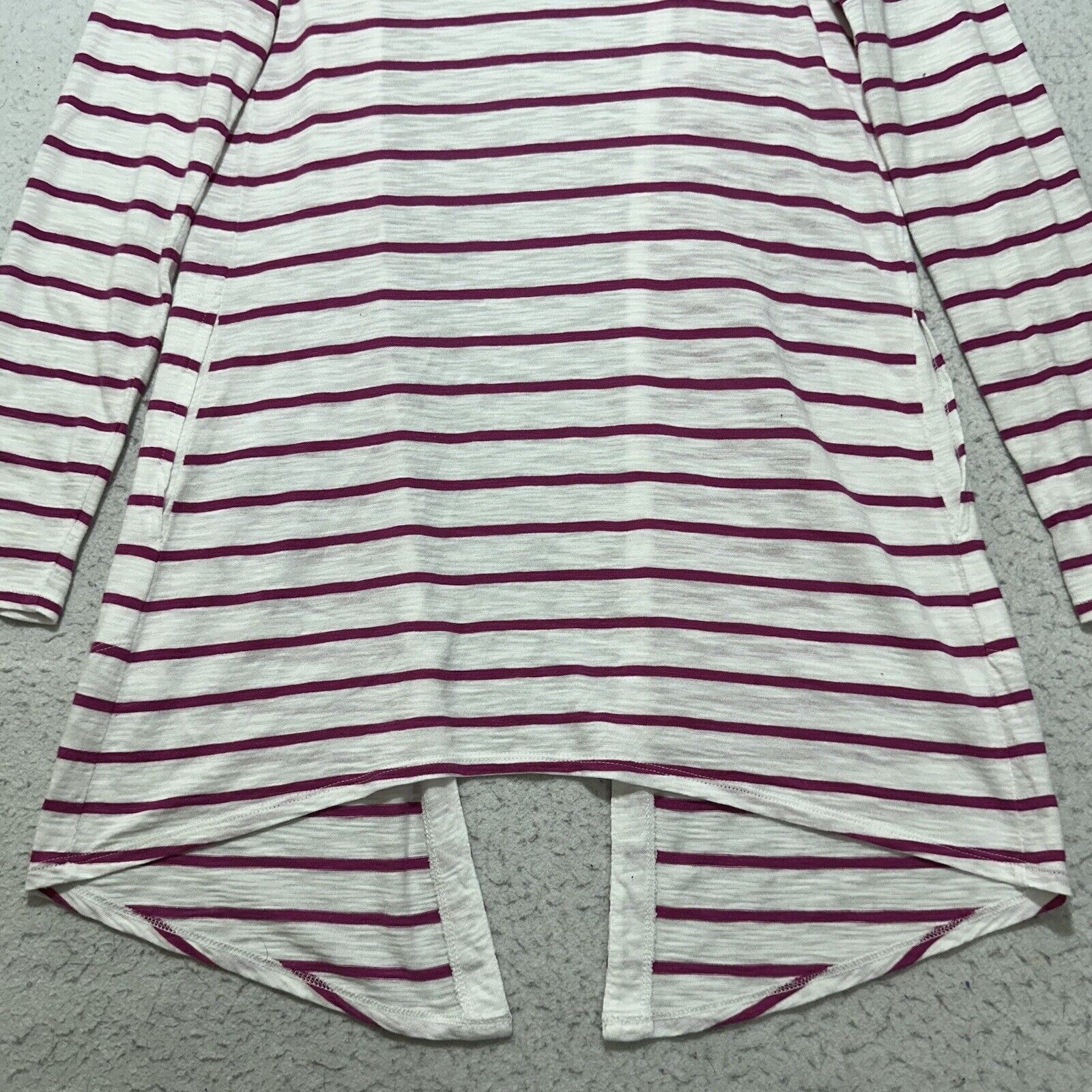 Chicos Chico's Small Cardigan Open Front Sweater White Pink Striped Size S / US 4 / IT 40 - 12 Thumbnail