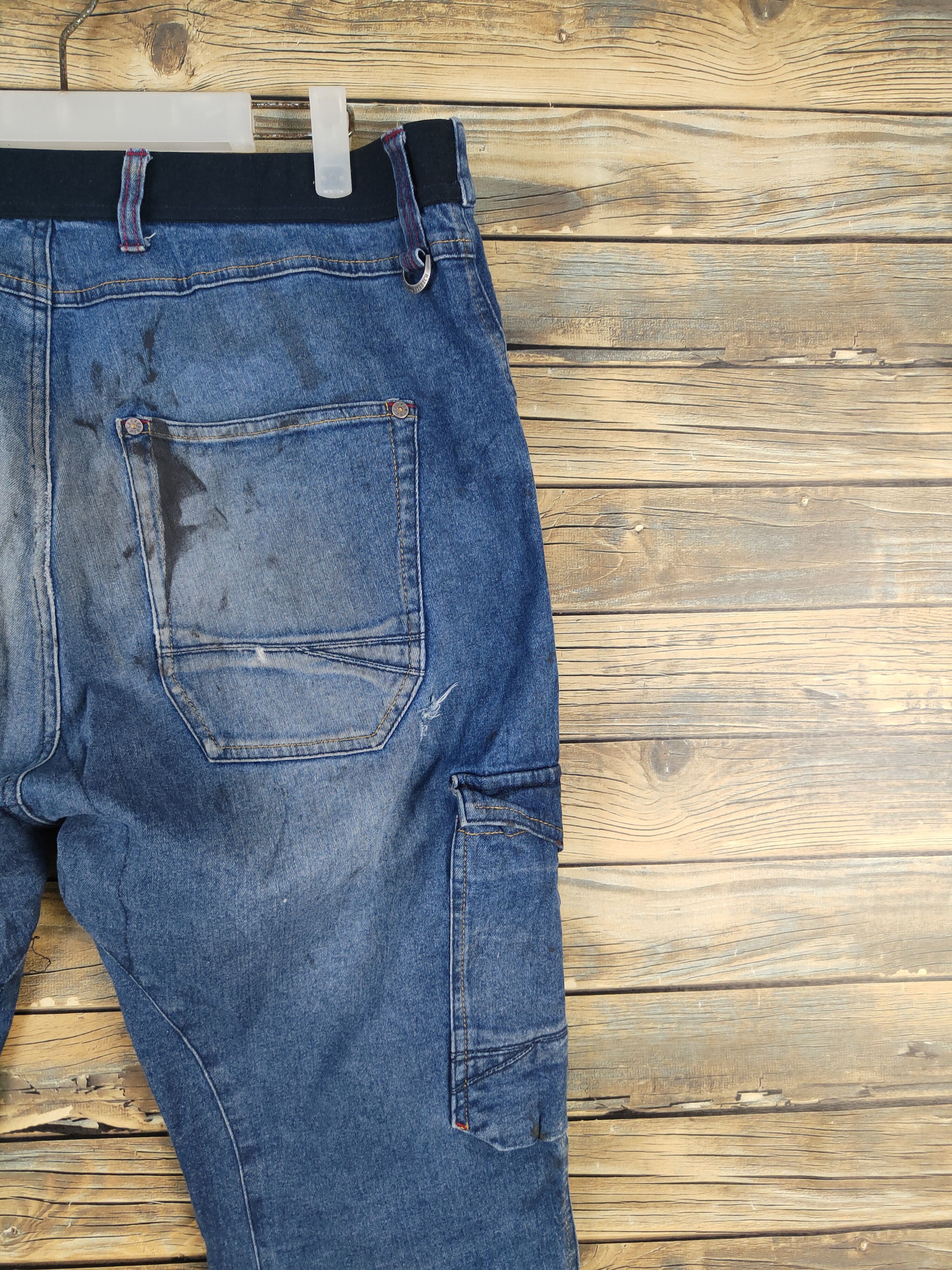 Japanese Brand FieldCore Dark Blue Distressed Ripped denim Jeans #W2085 Size US 36 / EU 52 - 10 Thumbnail