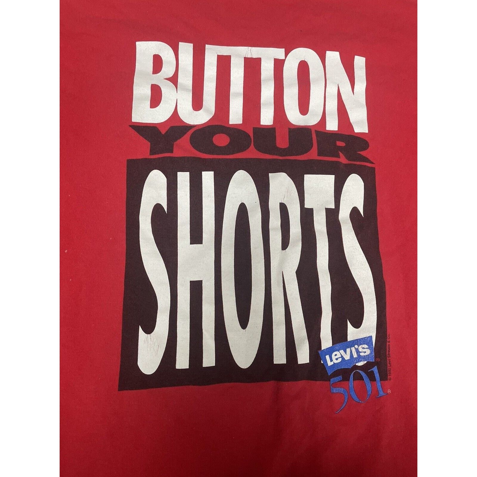 Levi's Vintage Levi’s 501 Shirt 1992- L Button Your Pants Red White Size US L / EU 52-54 / 3 - 2 Thumbnail
