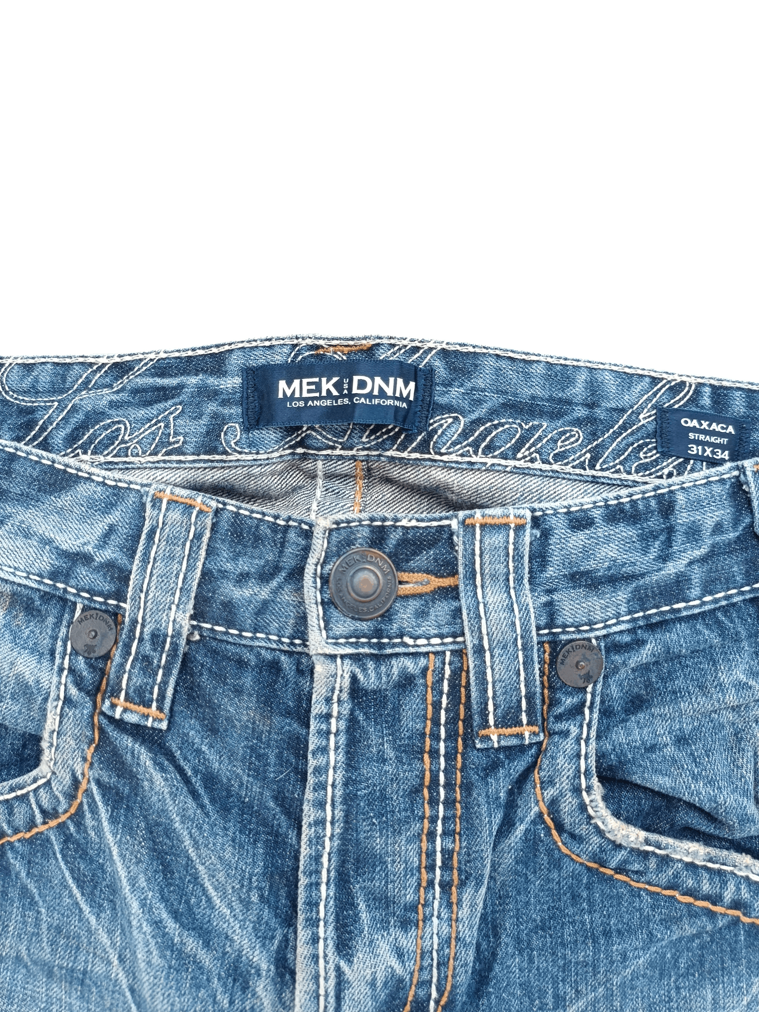 Japanese Brand × Vintage Vintage Flared Mek DNM Distressed Faded Denim E202 Size US 32 / EU 48 - 9 Thumbnail