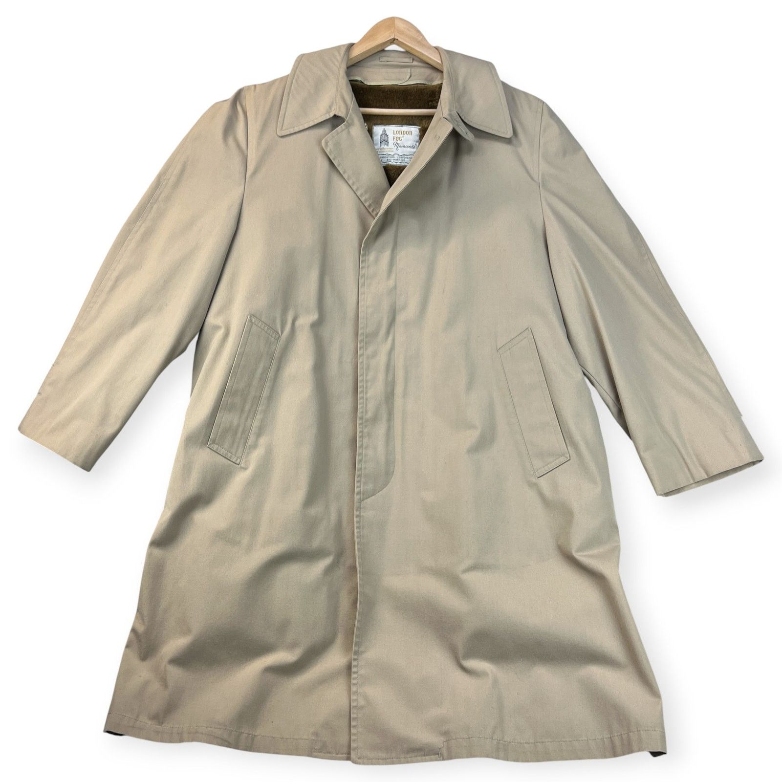 London Fog Vintage London Fog Mens Maincoats Canvas Trench Coat 42R Size US XS / EU 42 / 0 - 1 Thumbnail