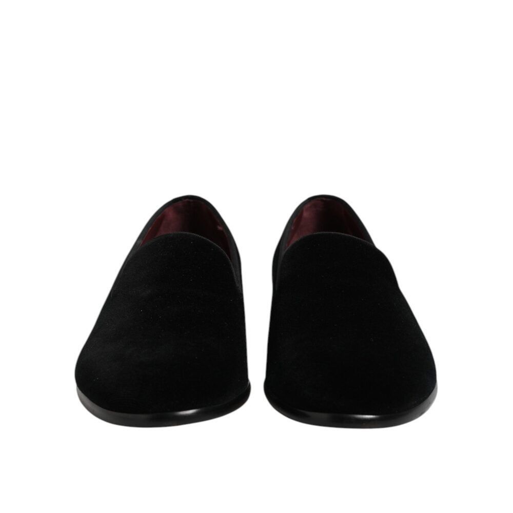 Dolce & Gabbana Dolce & Gabbana Black Velvet Slip On Loafers Formal Shoes Size US 7 / EU 40 - 2 Thumbnail