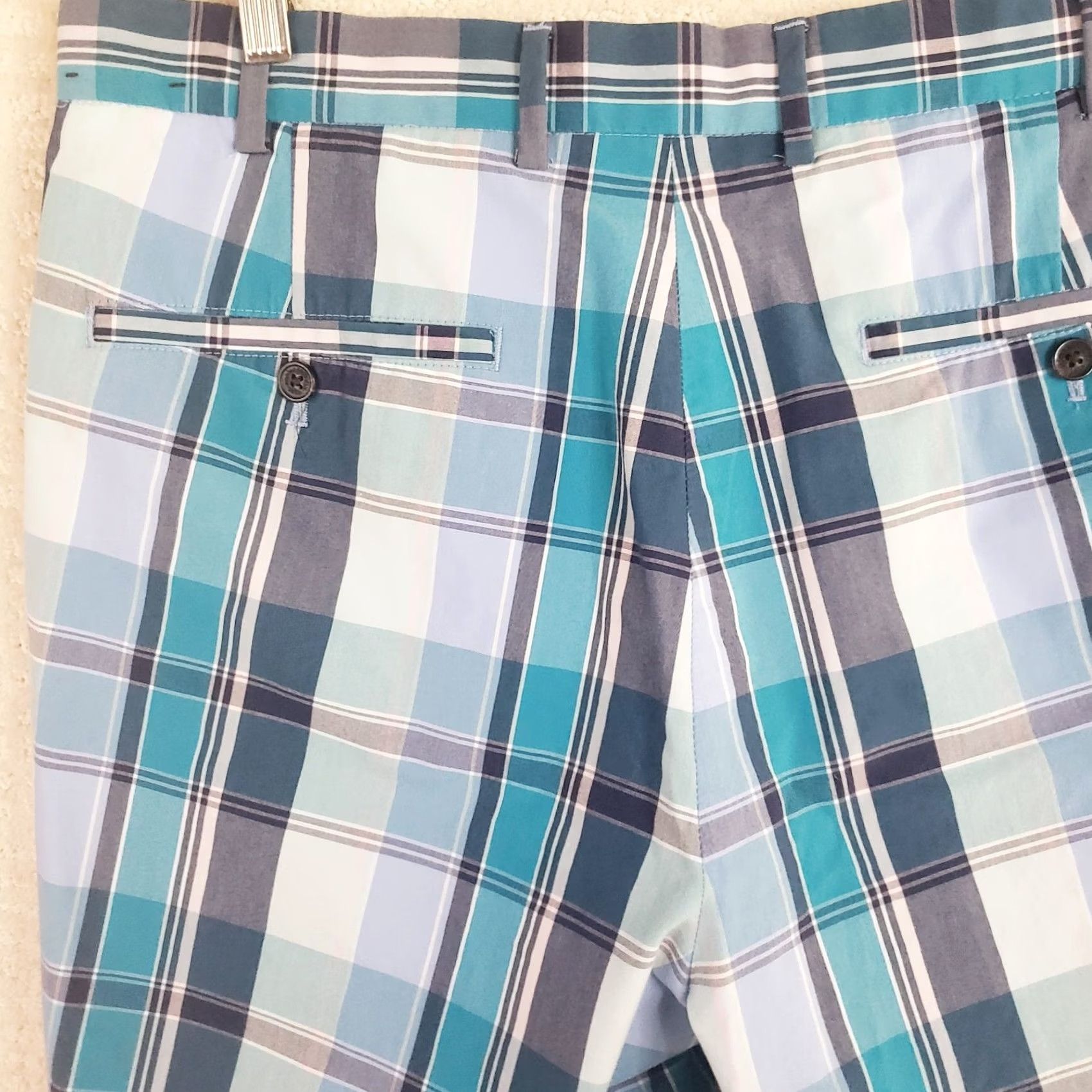 Brooks Brothers Brooks Brothers Mens 36 Blue Multicolor Plaid Golf Shorts 8” Inseam Size US 36 / EU 52 - 6 Thumbnail