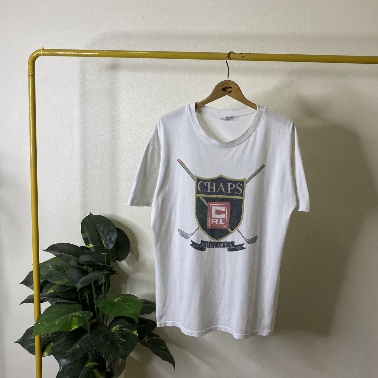 Chaps Ralph Lauren Vintage 1990s Chaps Ralph Lauren Big Logo T Shirt Size US L / EU 52-54 / 3 - 1 Thumbnail