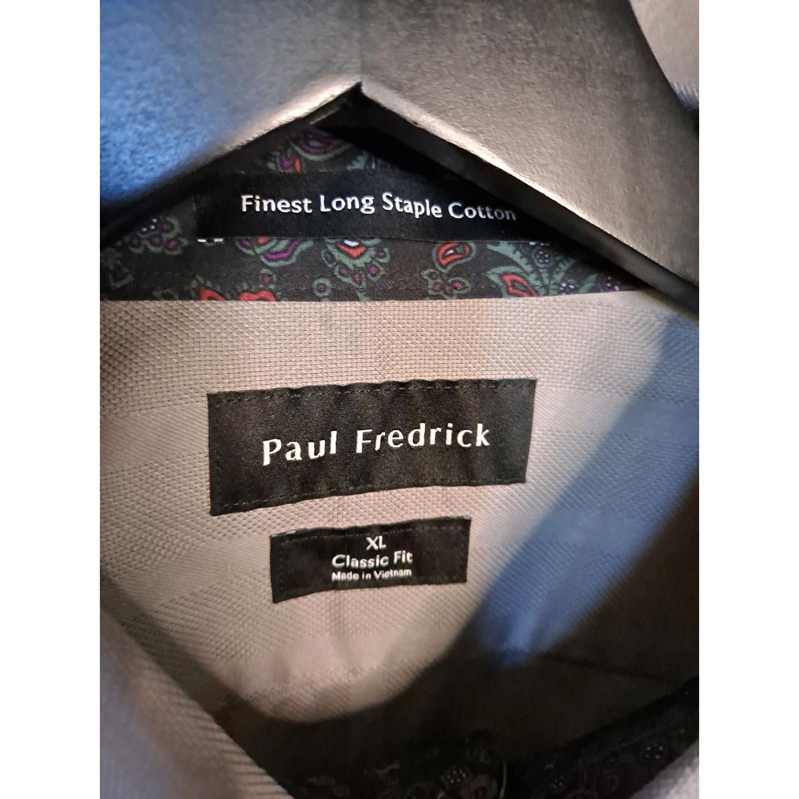 Paul Fredrick Paul Frederick CLassic Fit Gray Striped Button Up Shirt Size Size US XL / EU 56 / 4 - 3 Thumbnail