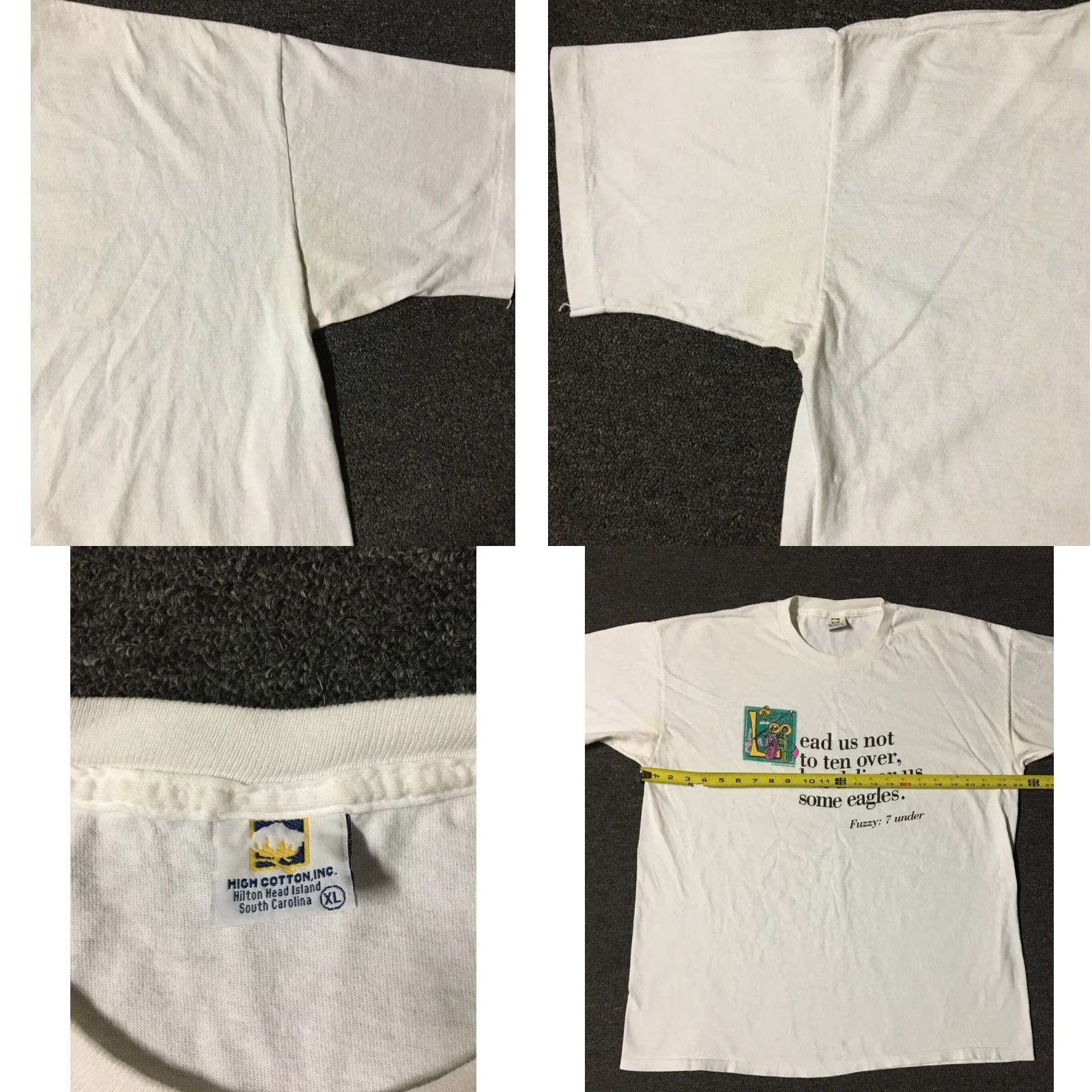 Vintage VINTAGE 90s Golf Lead Us Not To Ten Over Faded Shirt XL Funny Bible Verse God Grunge Shirt Mens XL White Tee Size US XL / EU 56 / 4 - 9 Thumbnail