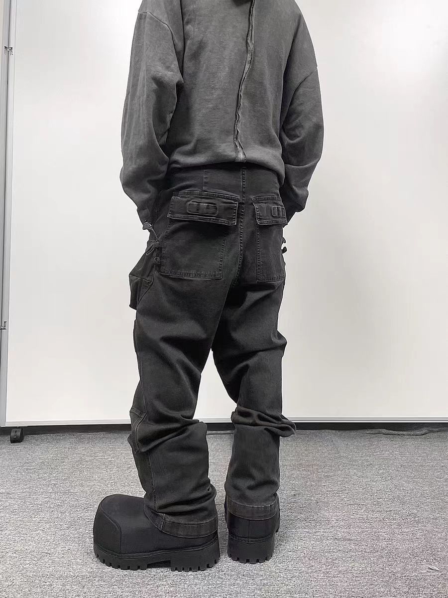 Japanese Brand × Jean Heavy work dirty washed distressed cargo jeans Size US 34 / EU 50 - 2 Thumbnail