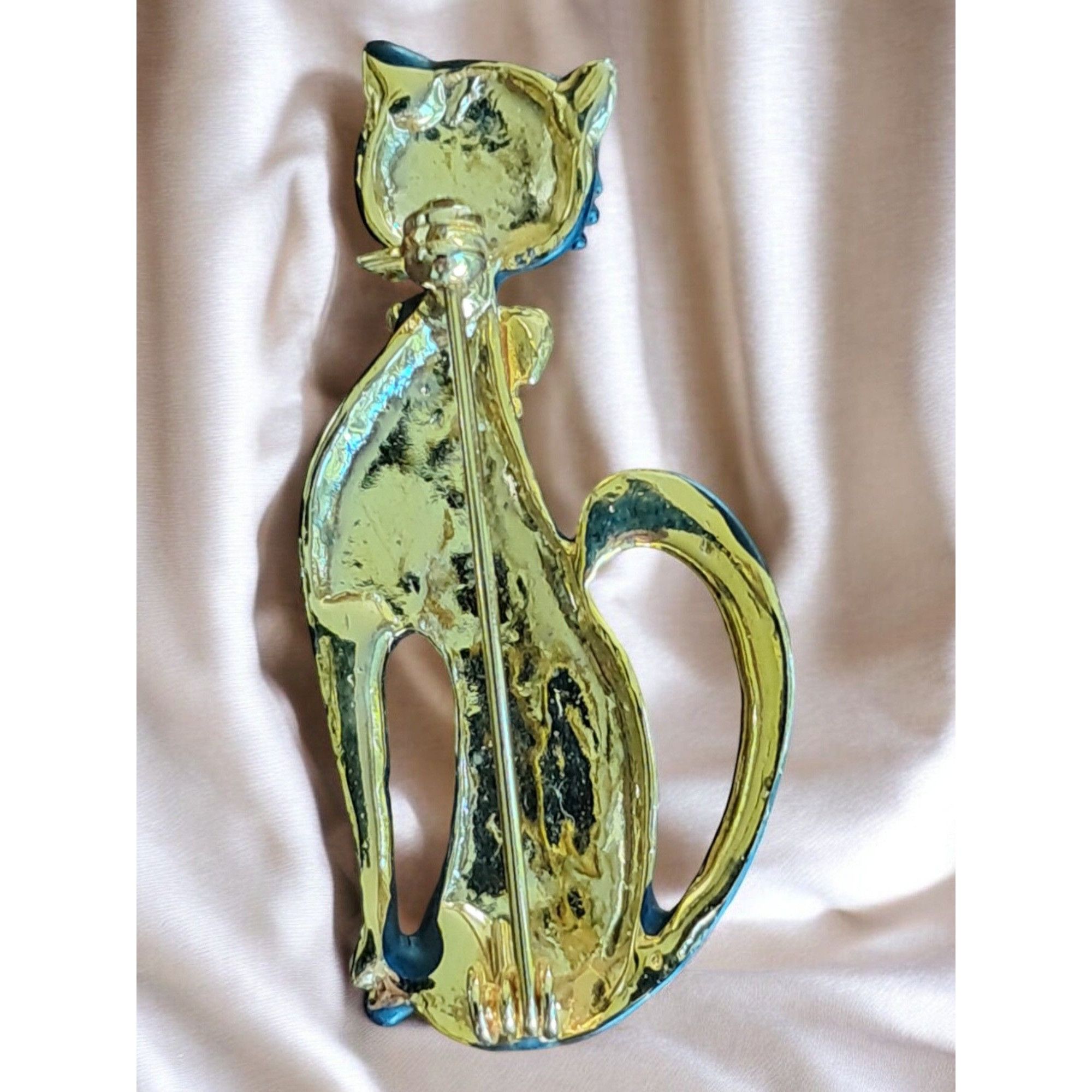 Other Vintage 1970's Black Enamel Cat Brooch Size ONE SIZE - 2 Thumbnail
