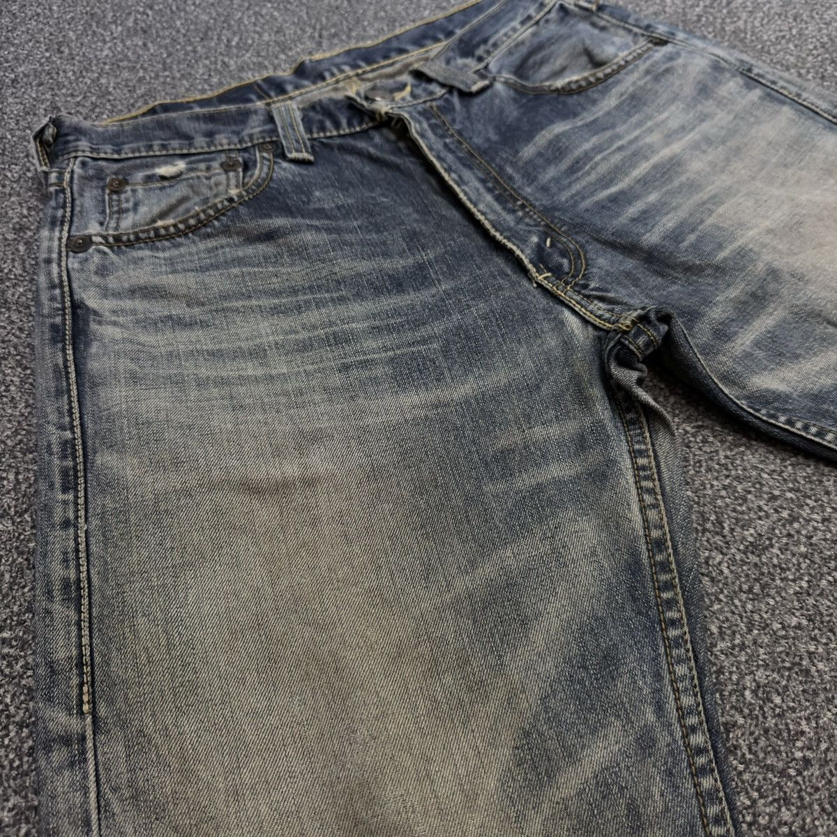 If Six Was Nine Archives ‼️ Flared Sick Levis 507 Heavy Fade Washed Denim Y2K Size US 32 / EU 48 - 4 Thumbnail