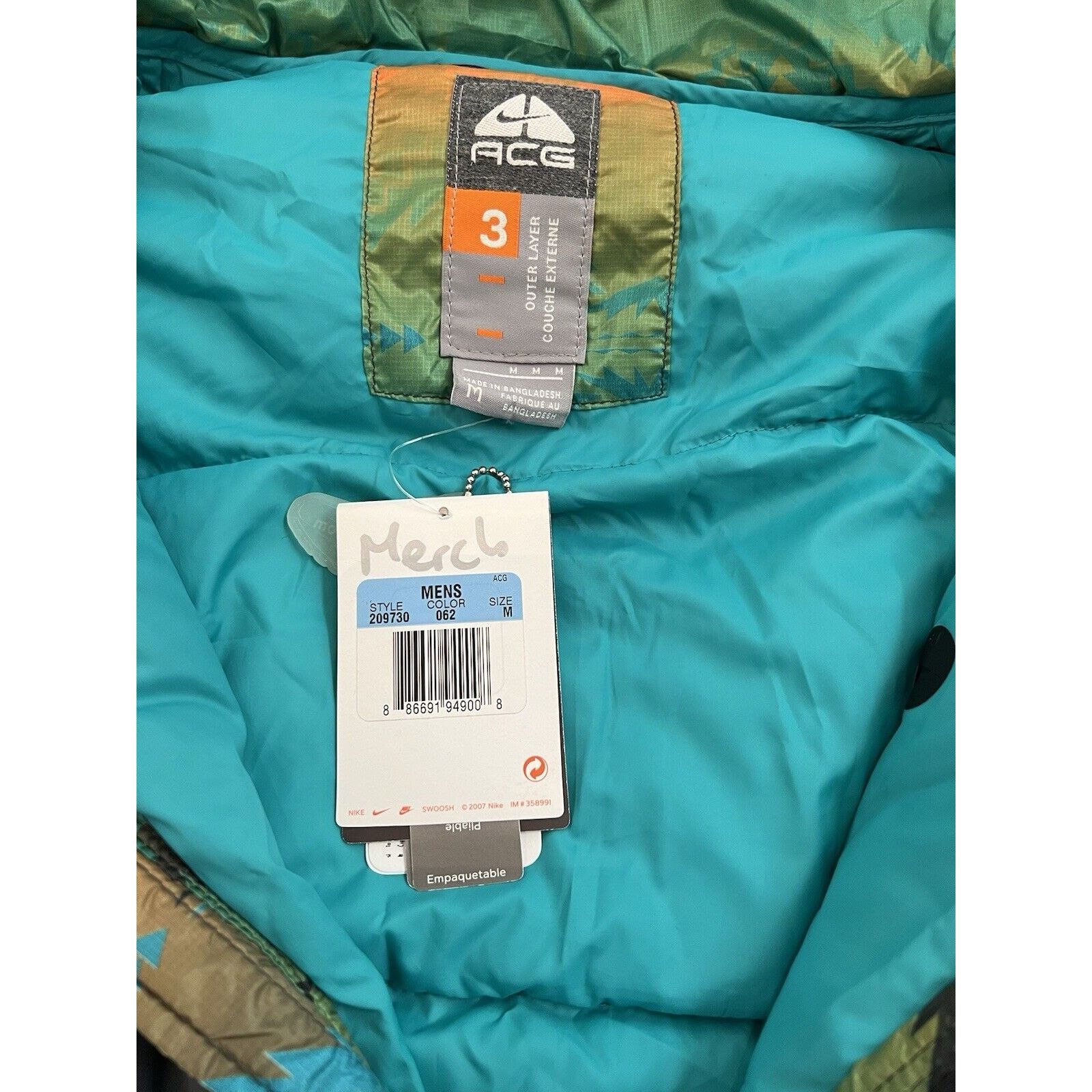 Nike NWT Rare Nike ACG X Pendleton collaboration White Goose Down Size US M / EU 48-50 / 2 - 6 Thumbnail
