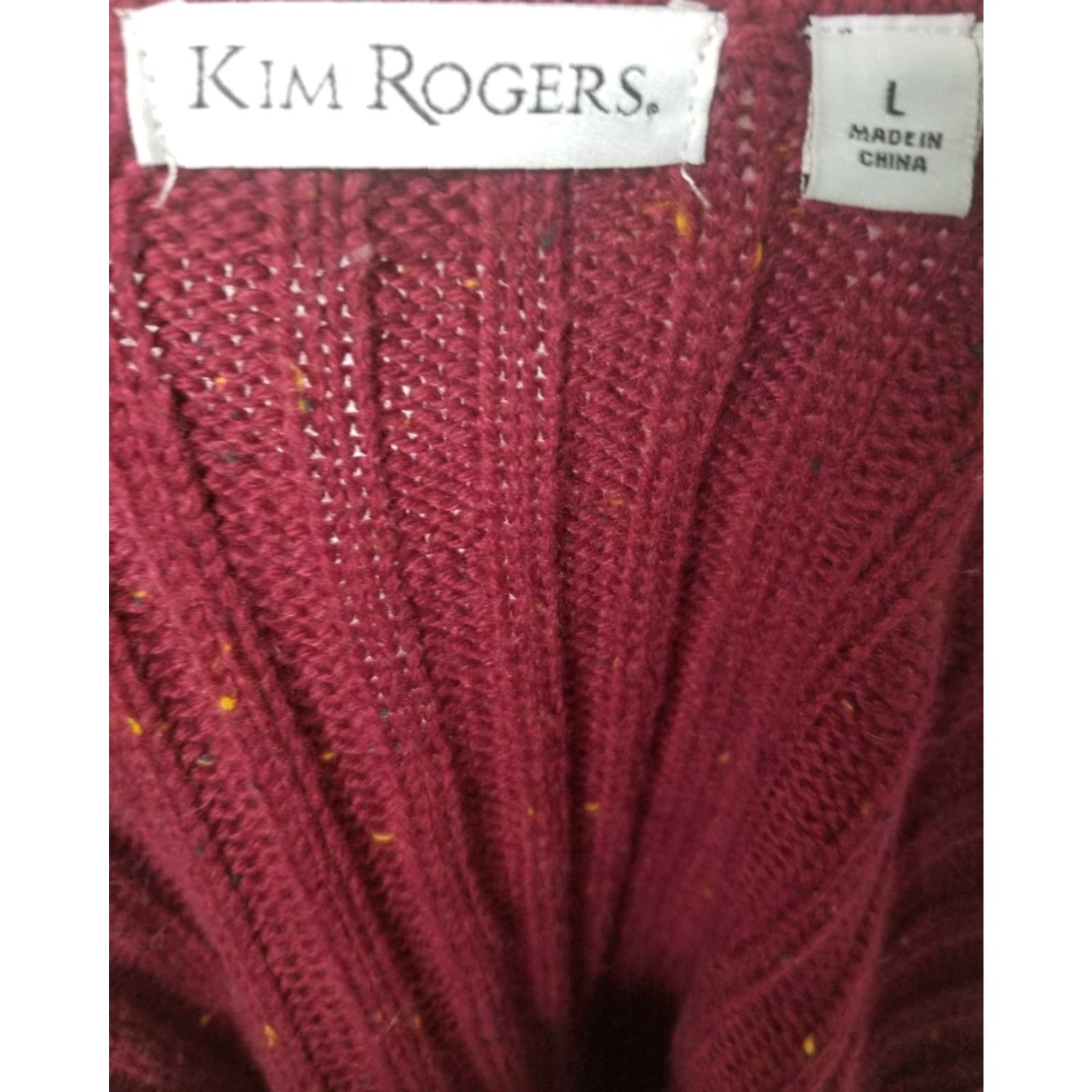 Vintage Kim Rogers Womens Maroon Cable Knit Long Sleeve Flowy Pullover Sweater L Size L / US 10 / IT 46 - 4 Thumbnail