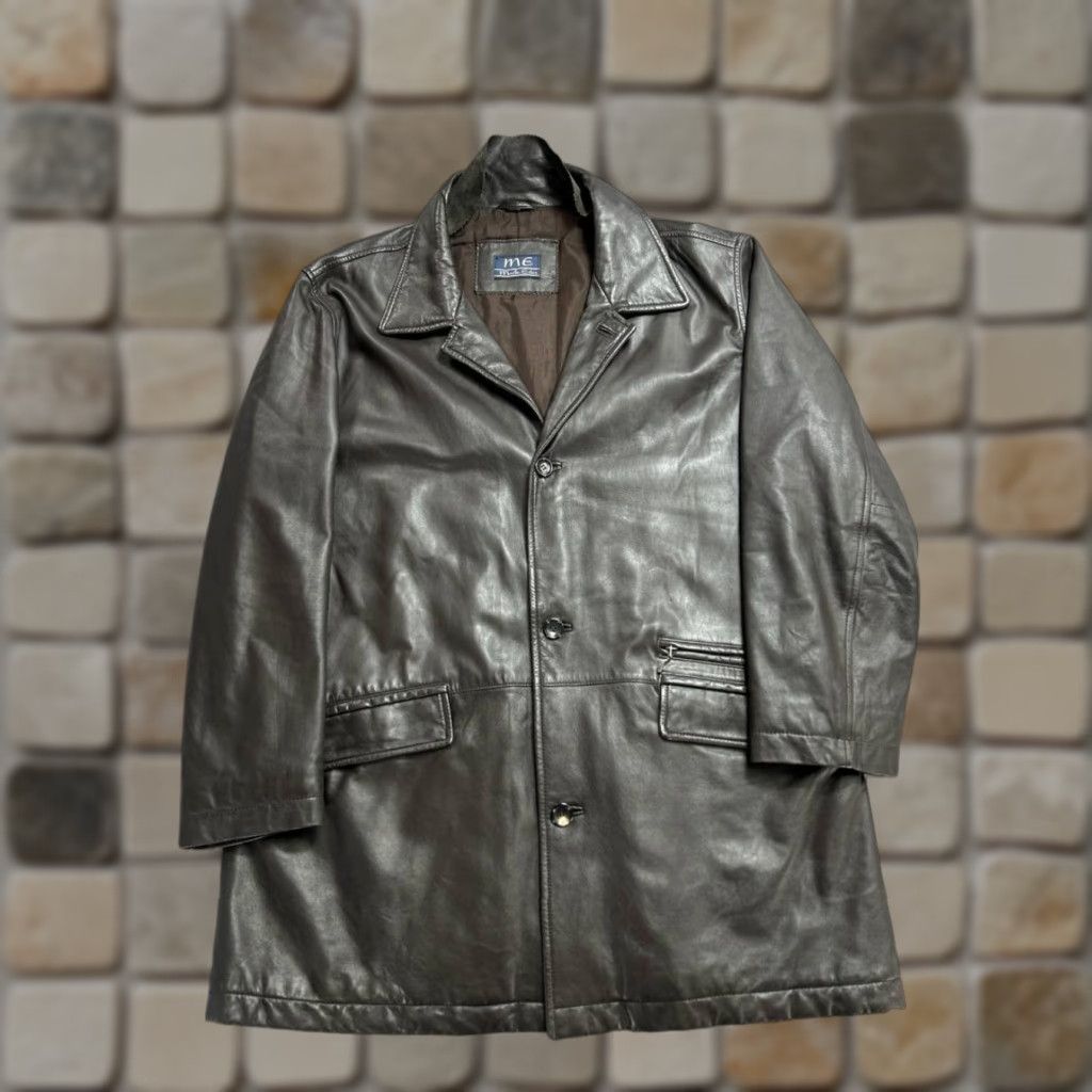 Vintage Martin Eden Jacket Mens XL Brown Leather Heavy Blazer Y2k Size 46R - 1 Thumbnail