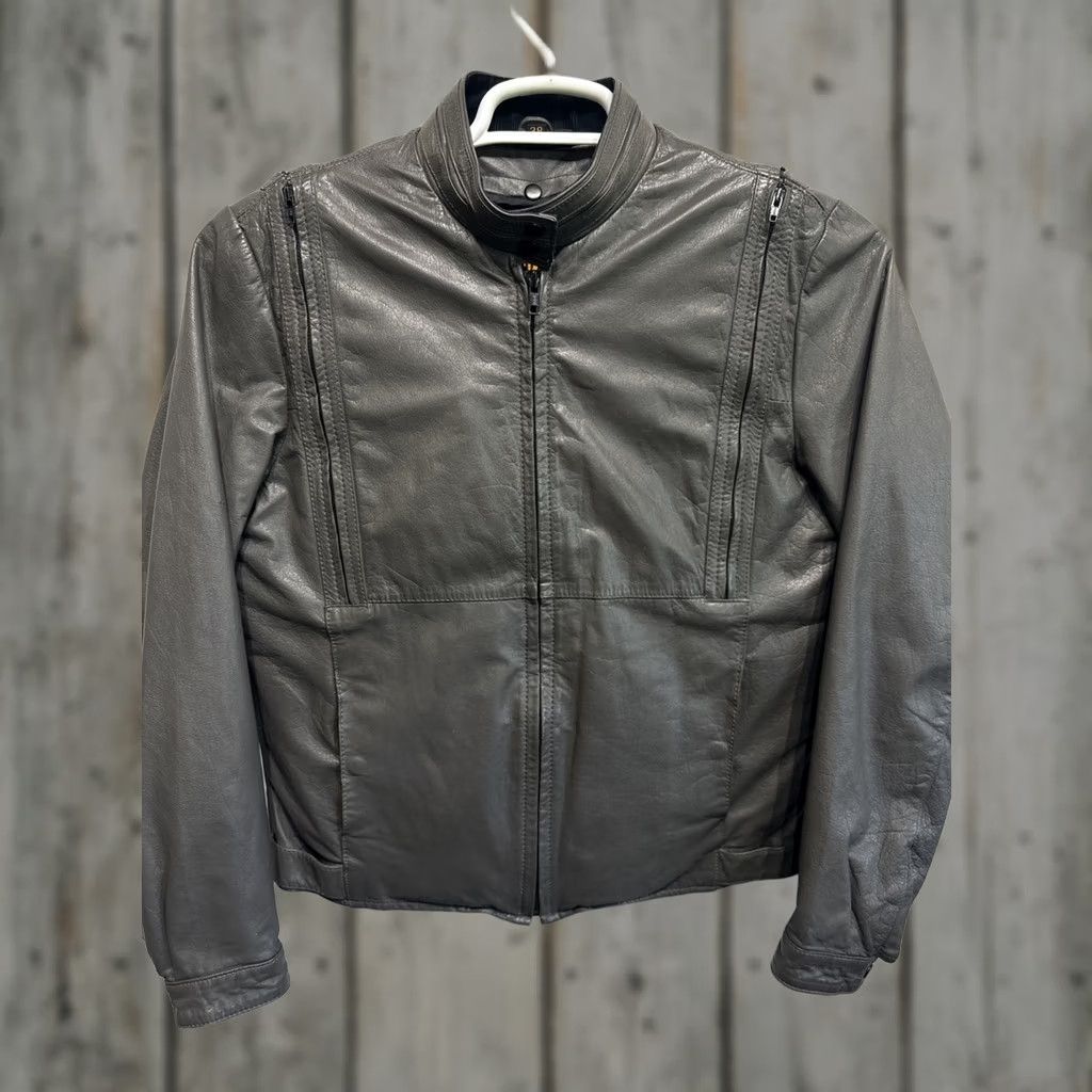 Yamaha VINTAGE Yamaha Leather Hein Gericke Thriller Motorcycle Biker Racing Jacket 38W Gray Size 38W Jacket Mens Womens Size US XXS / EU 40 - 1 Thumbnail