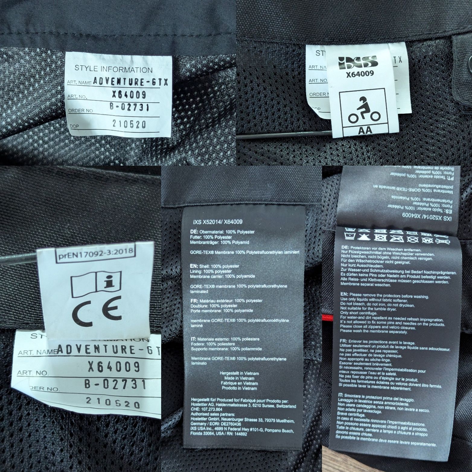 Goretex IXS Tour Pants Adventure-GTX Gore-Tex 2-In-1 4XL Motorcycle Size US 44 / EU 60 - 17 Thumbnail