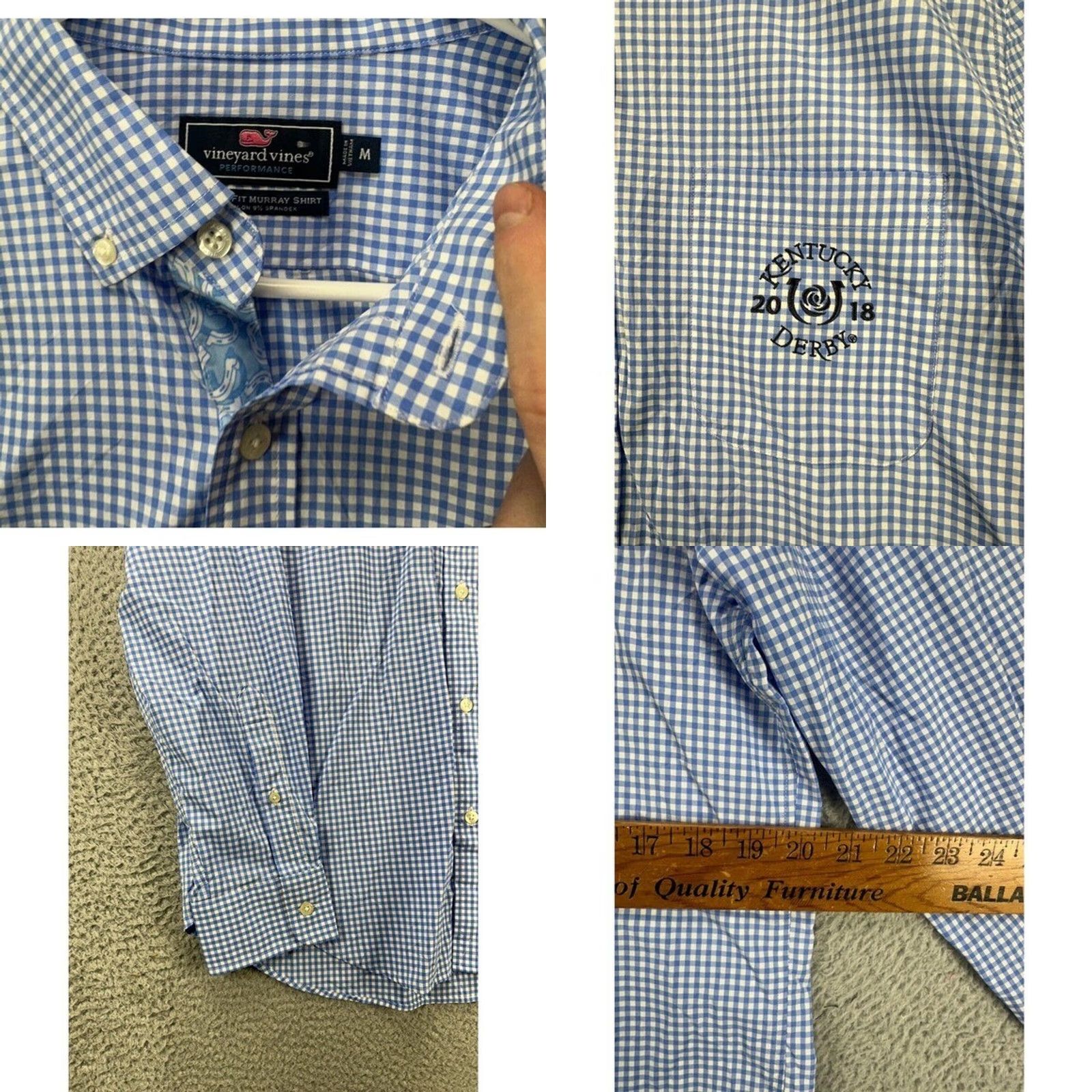 Vineyard Vines Vineyard Vines Shirt Mens Medium Performance Blue Gingham Murray Button Down NEW Size US M / EU 48-50 / 2 - 8 Thumbnail